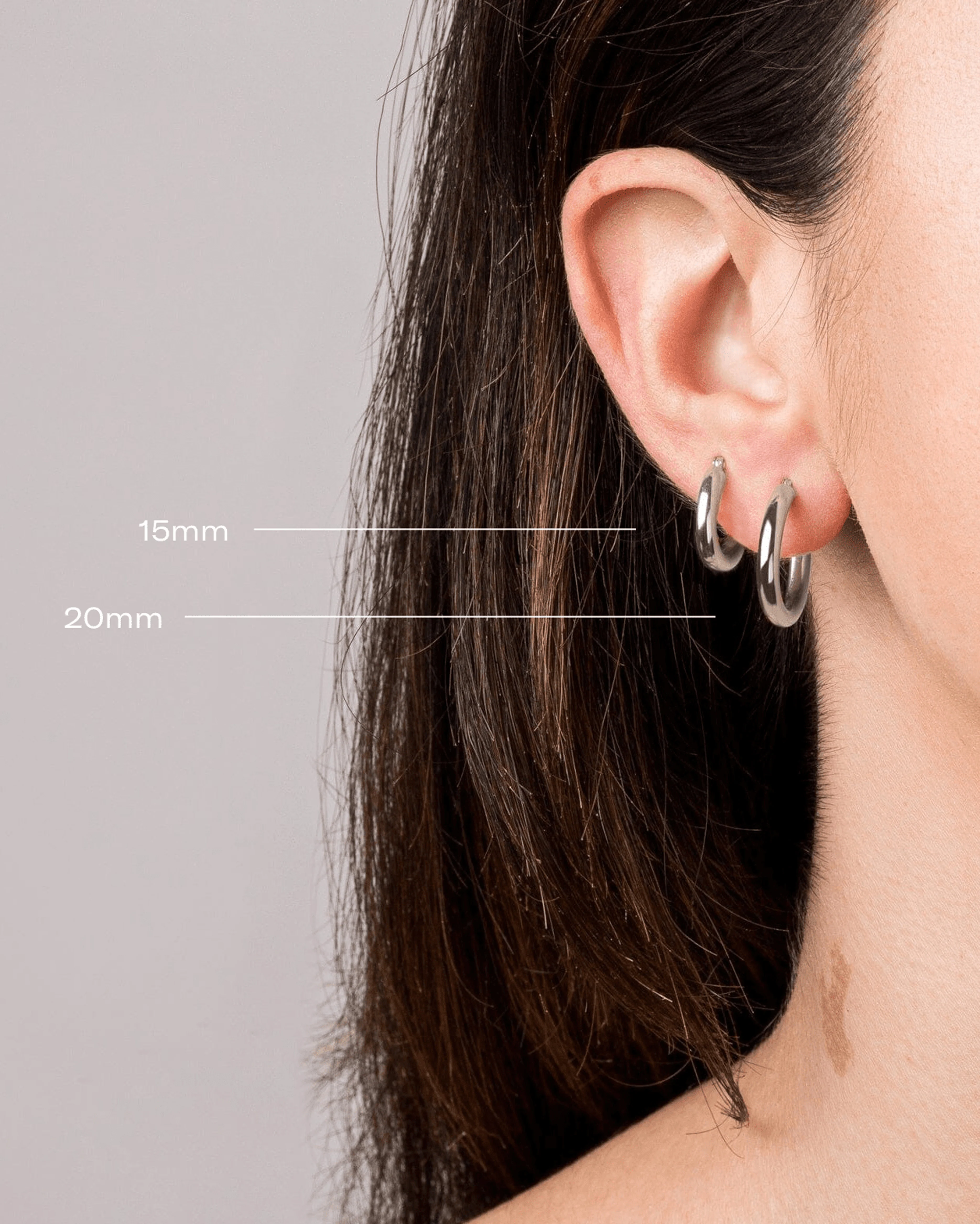 Aurate Silver Hoop Earrings - Image 3