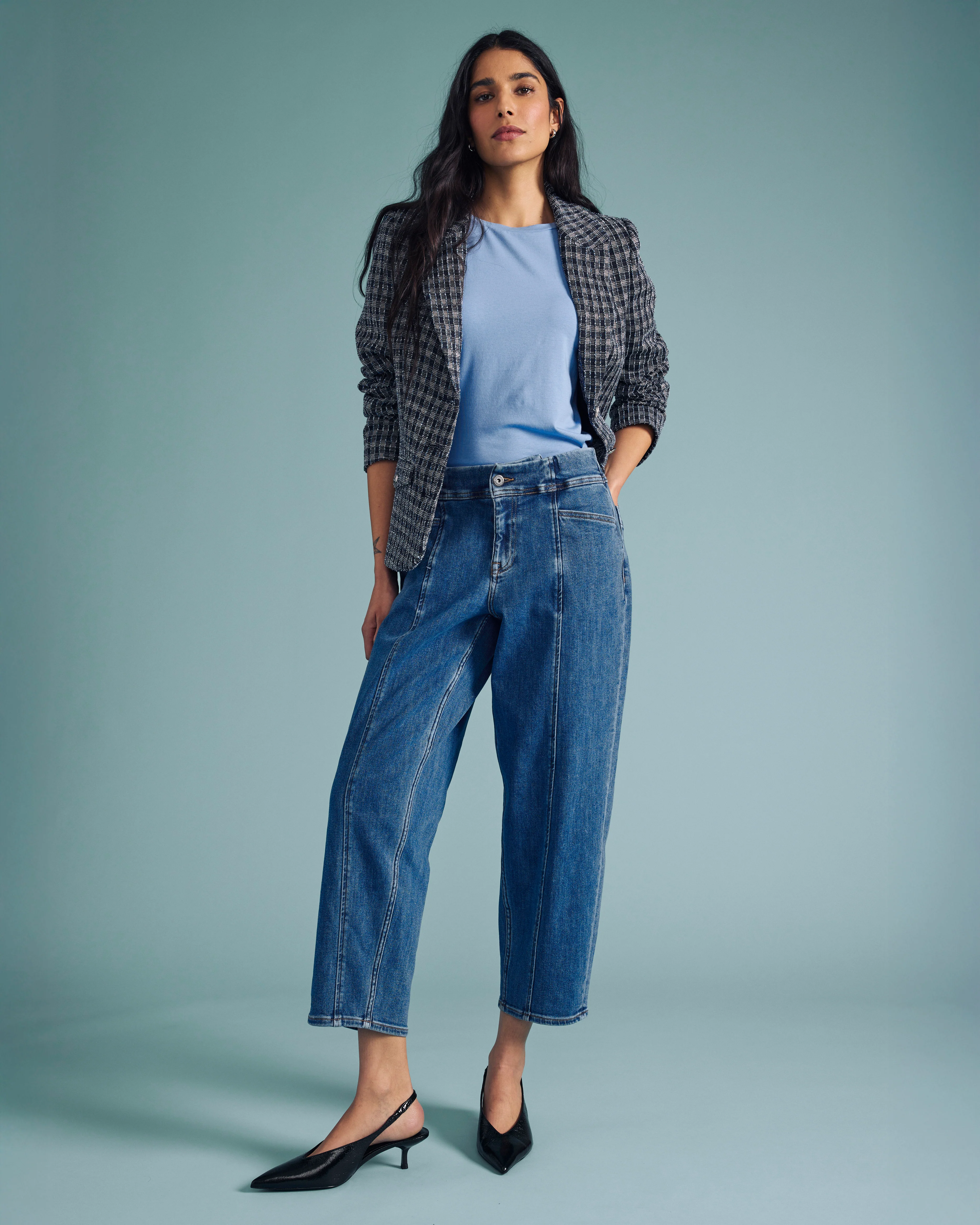 4 Pocket Ponte Blazer - French Tweed - Image 9