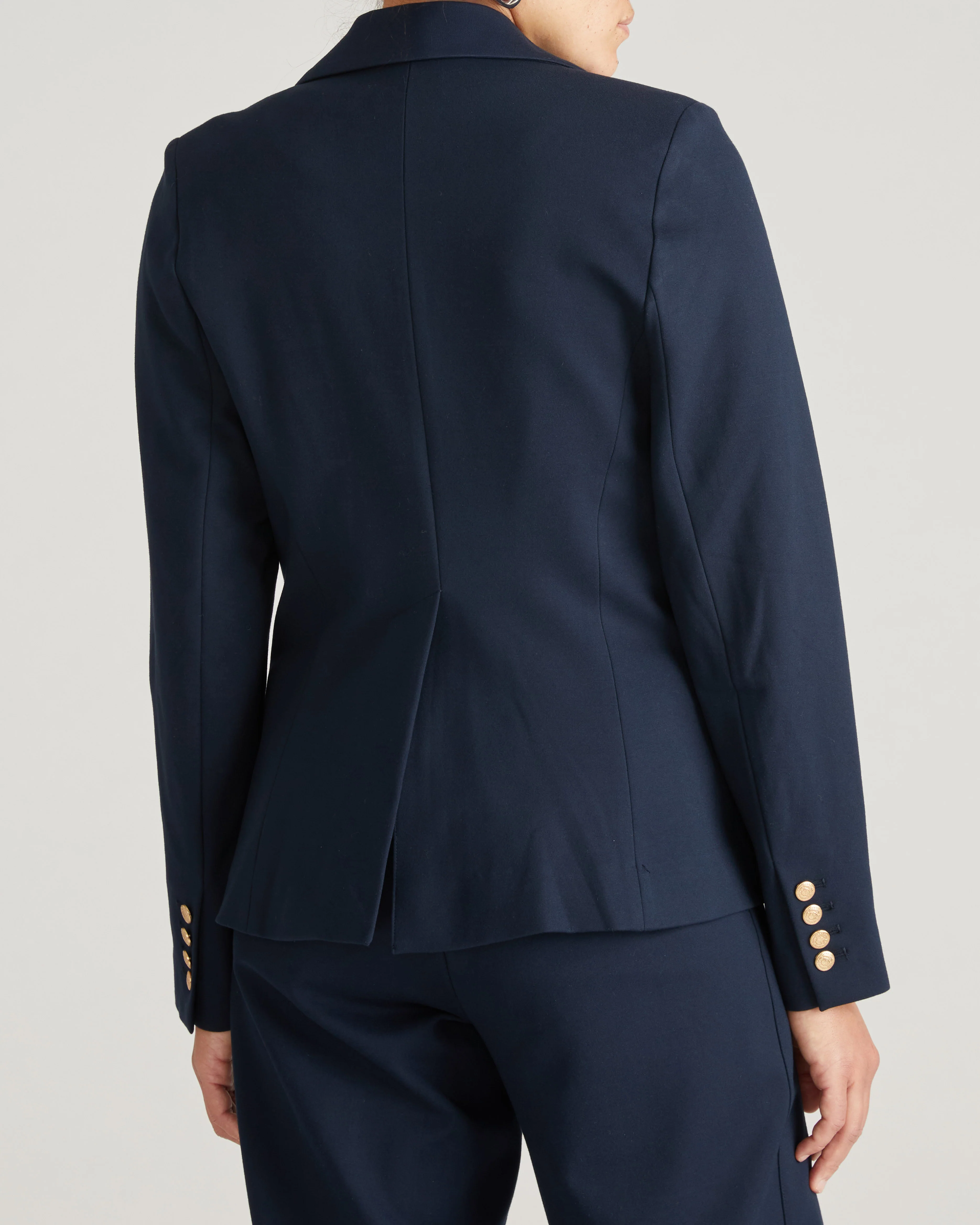 4 Pocket Ponte Blazer - Navy with Gold Buttons - Image 11