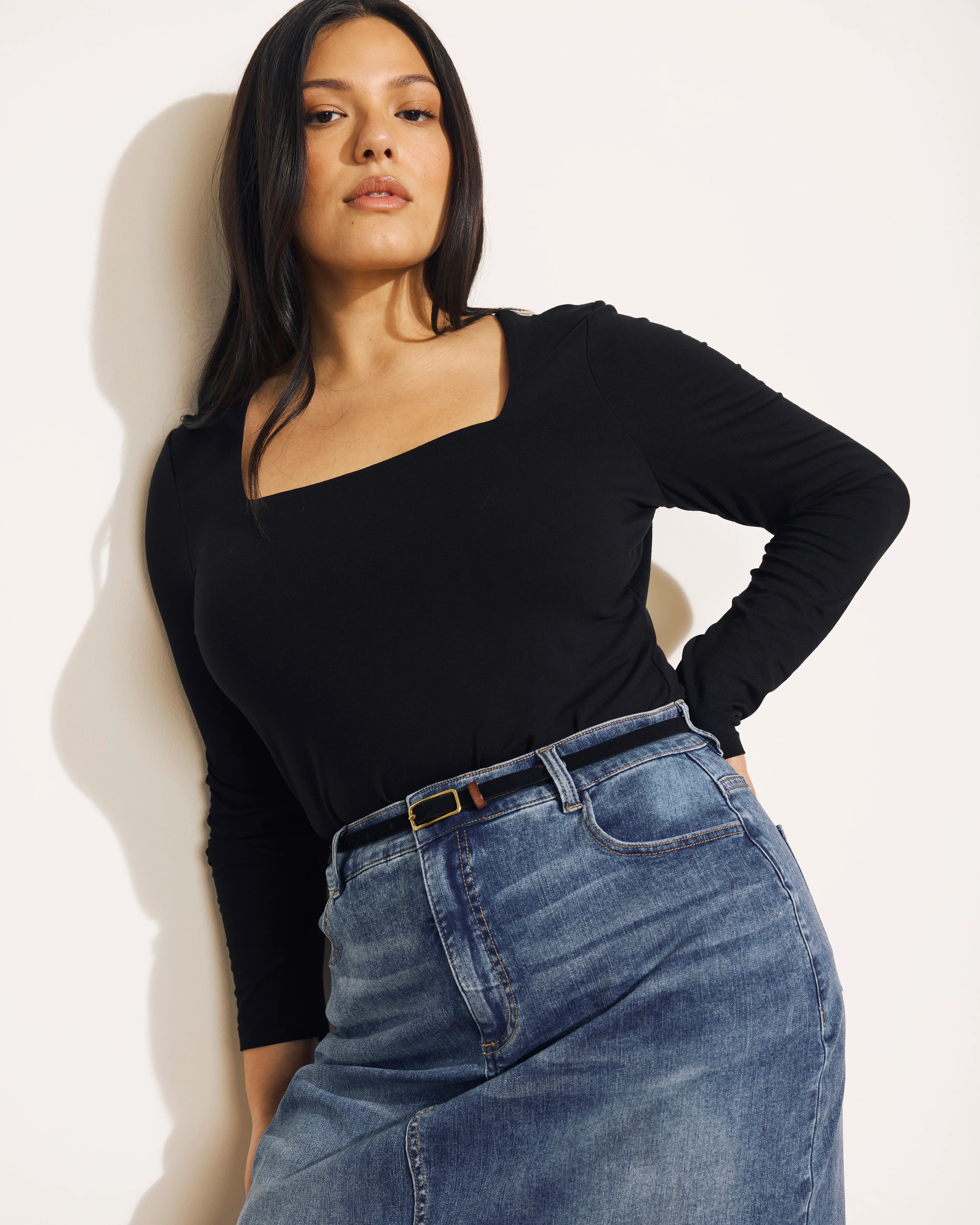 Agatha Liquid Jersey Top - Black - Image 3