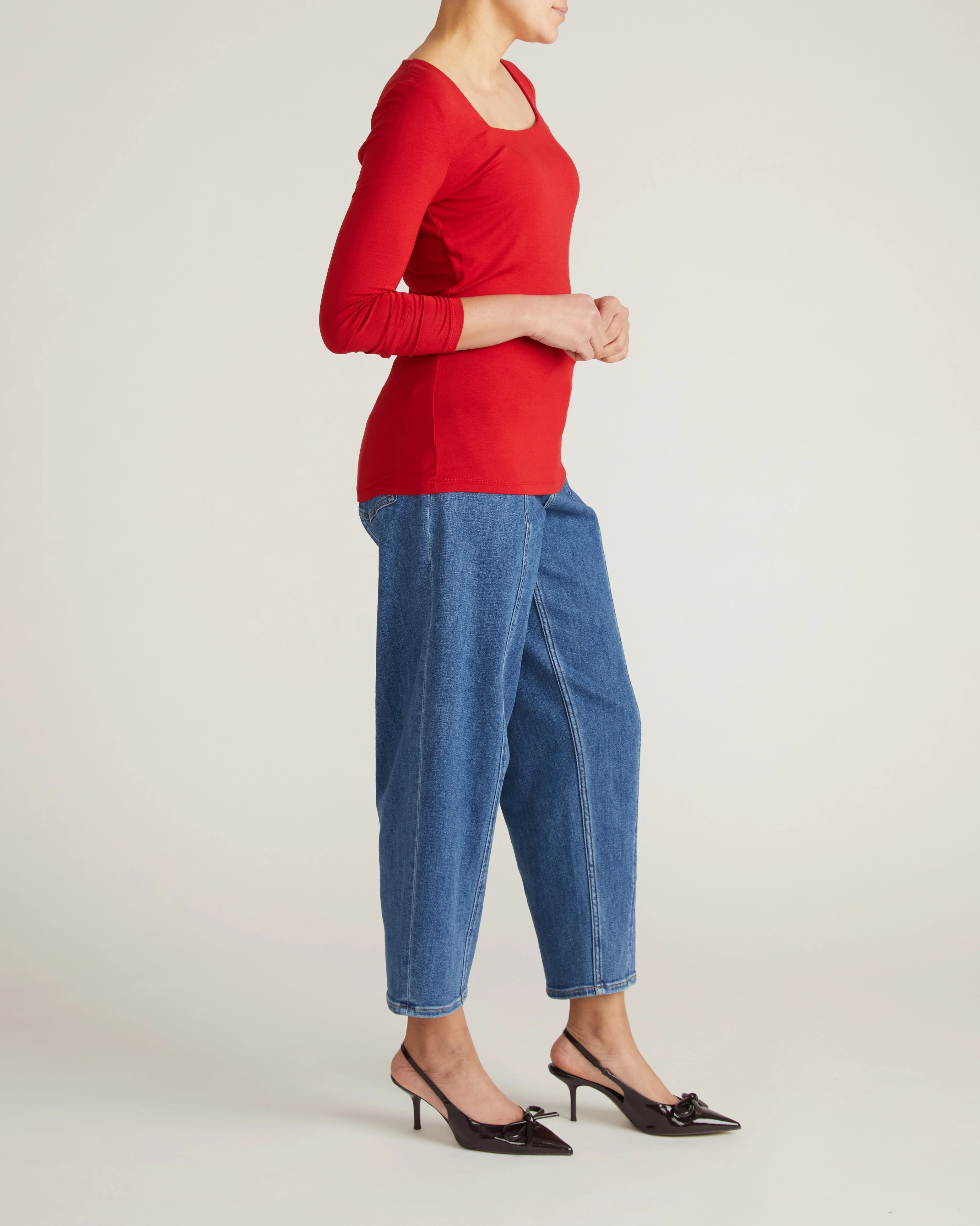 Agatha Liquid Jersey Top - New York Red - Image 5