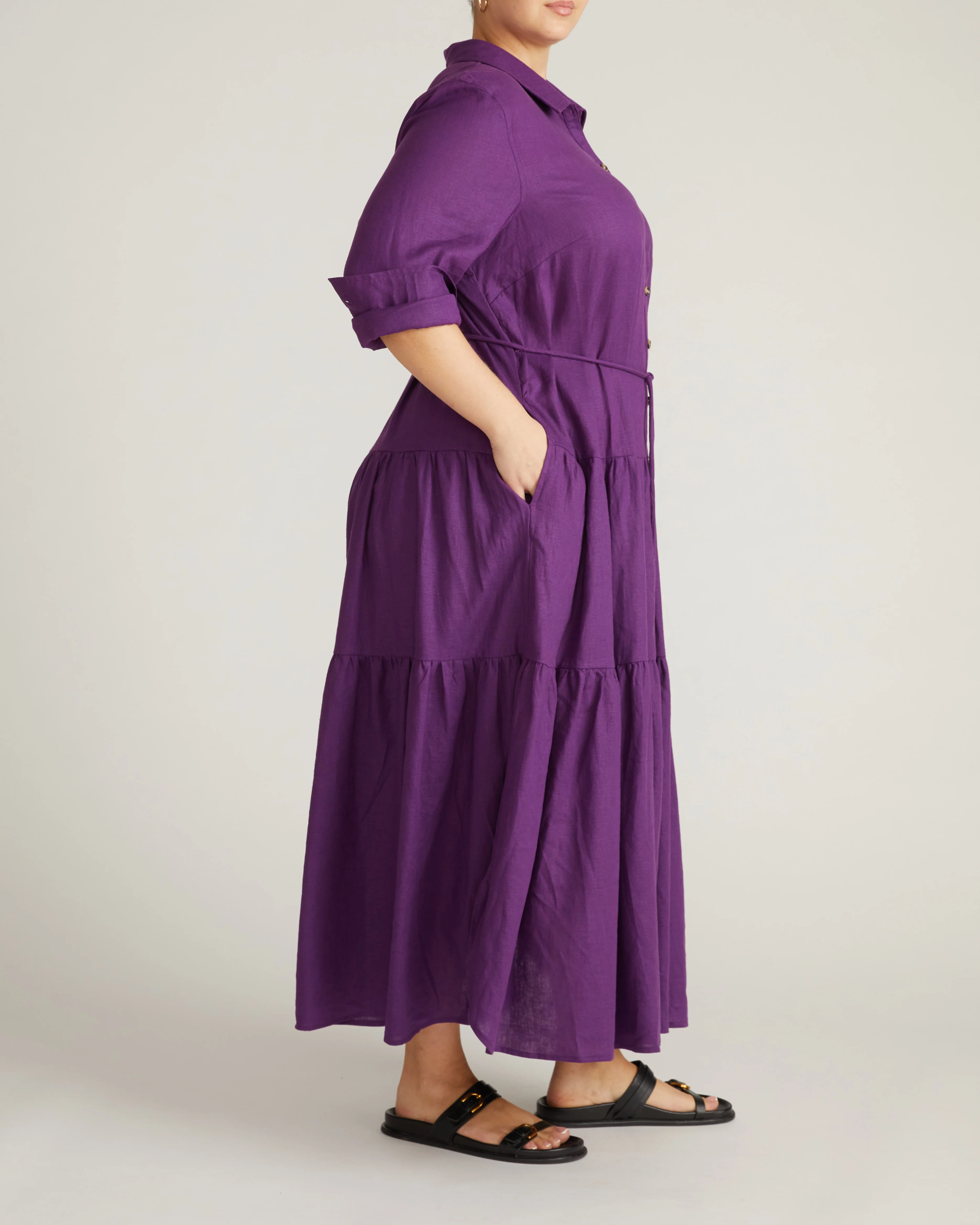 Alix Linen Shirtdress - Dreamy Purple - Image 7