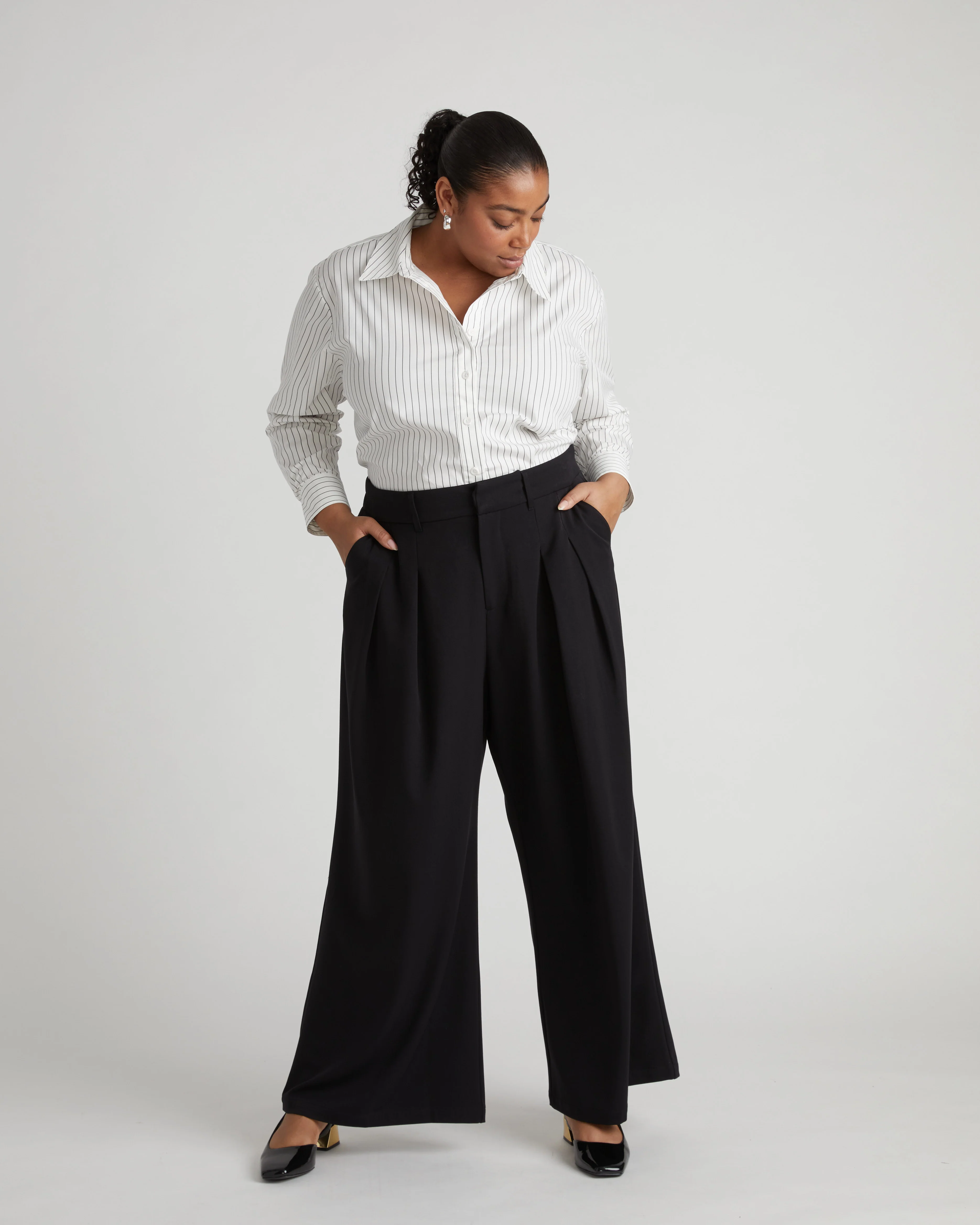 All Day Palais Wide Leg Pants - Black - Image 5