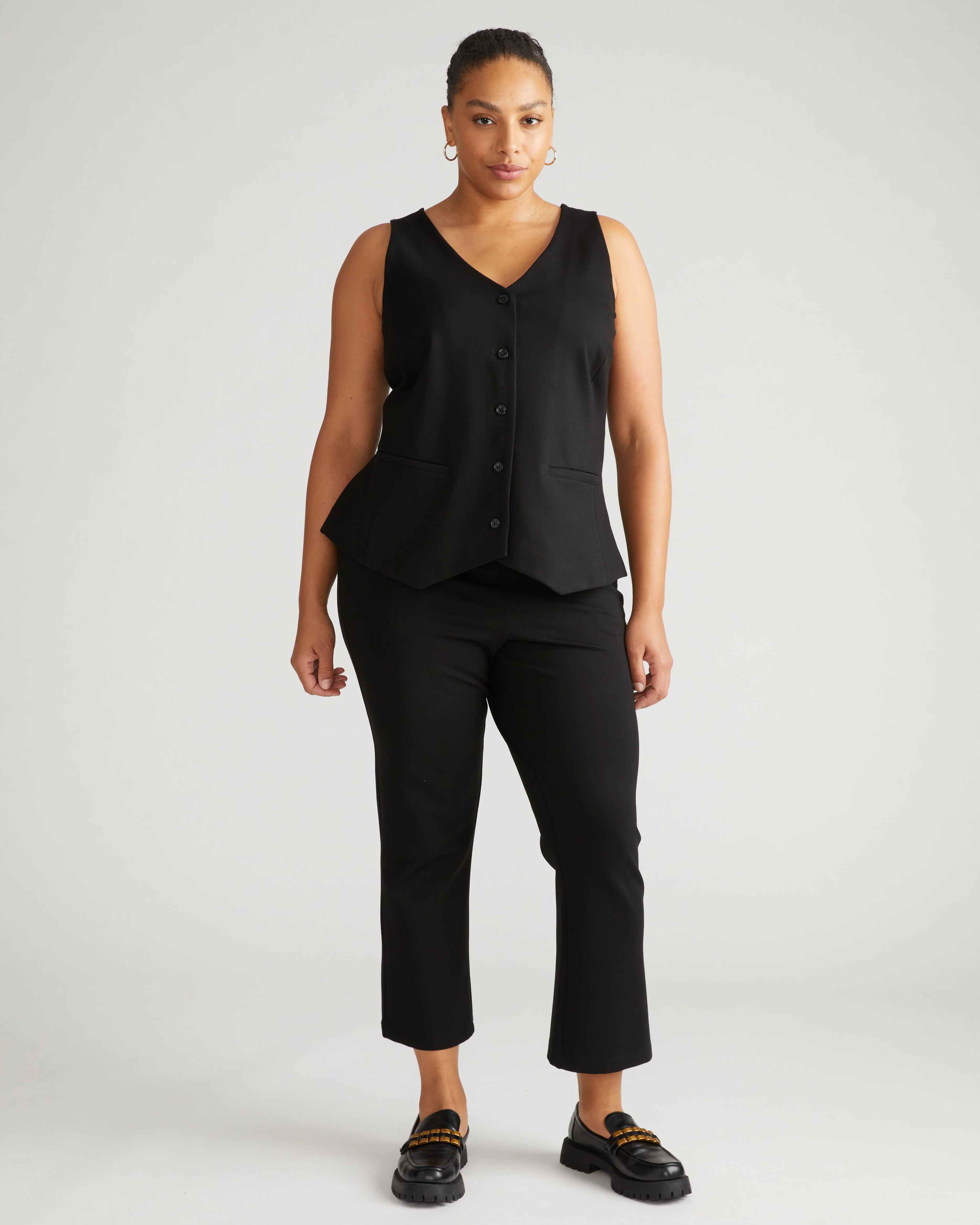 Amaya Ponte Kick Flare Pants - Black - Image 3