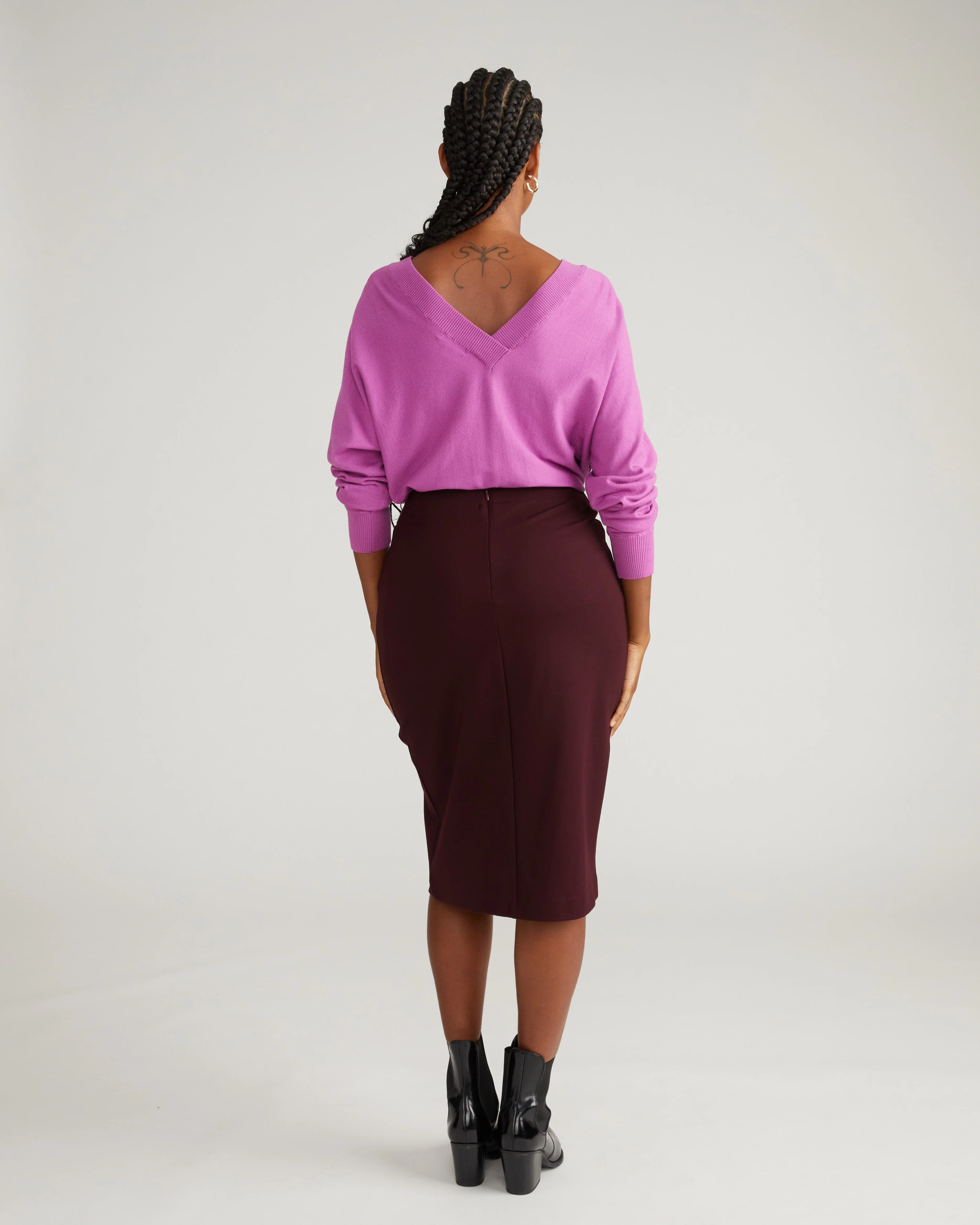 Anya Ponte Skirt - Black Cherry - Image 4