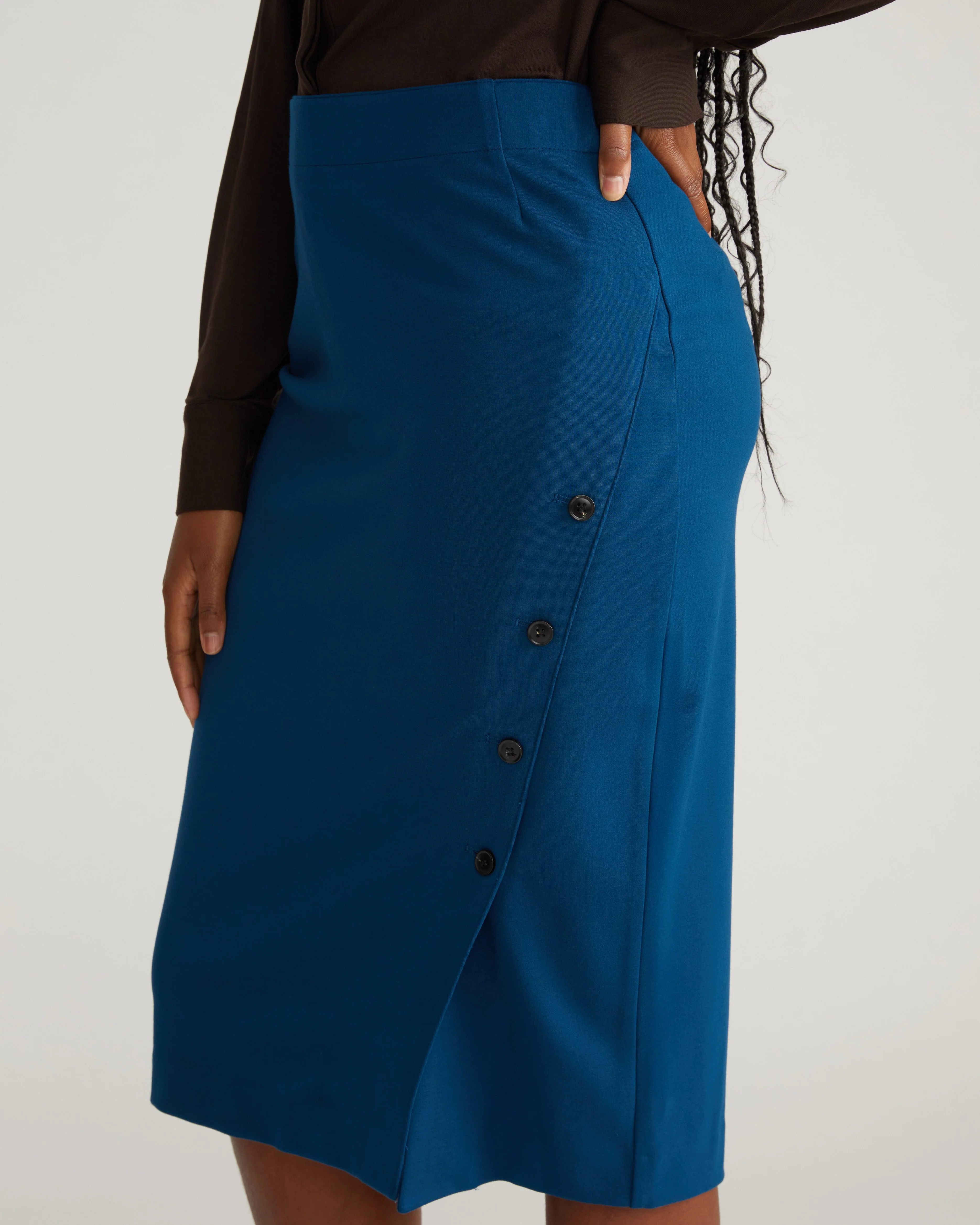 Anya Ponte Skirt - Deep Teal - Image 2