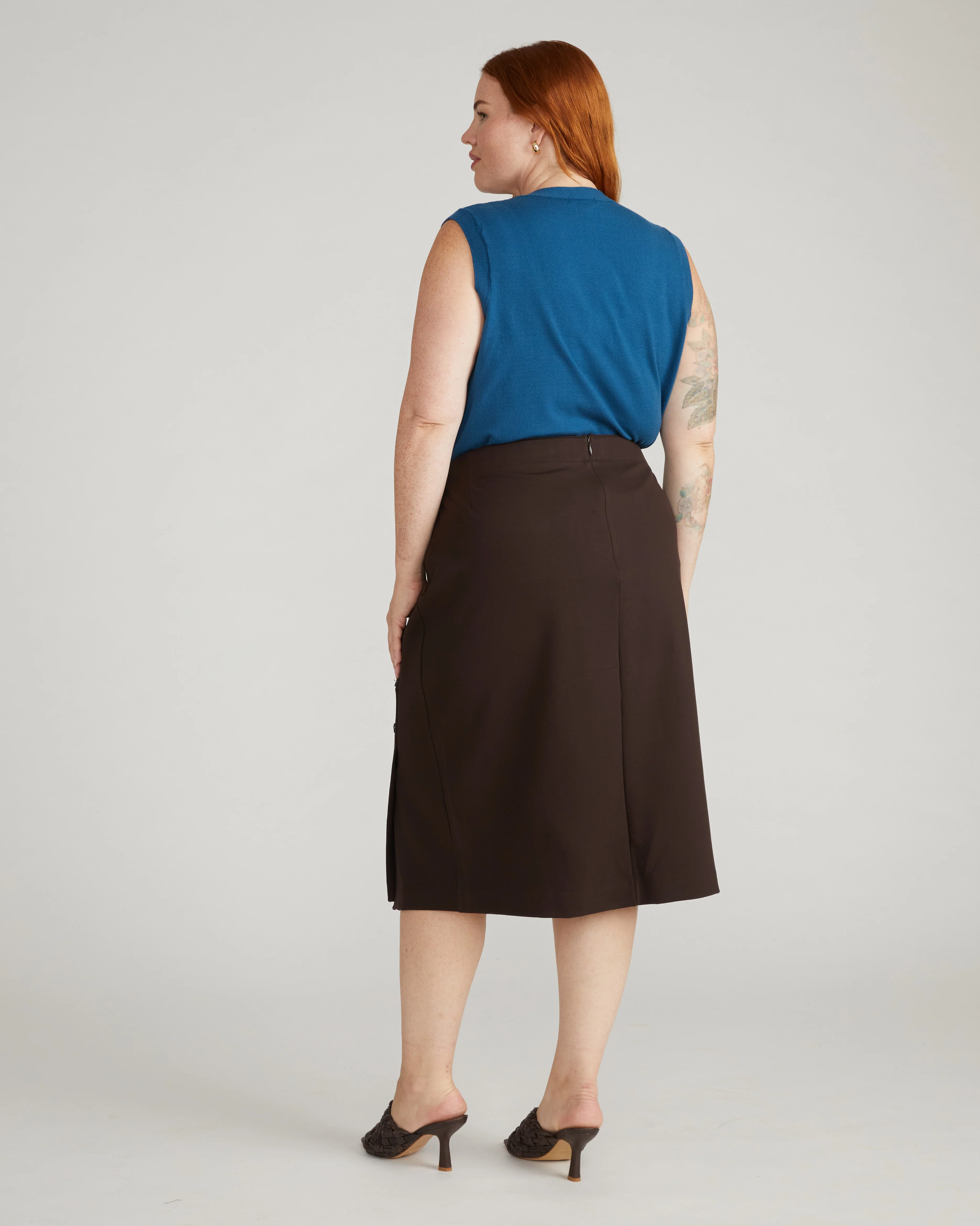 Anya Ponte Skirt - Espresso - Image 5