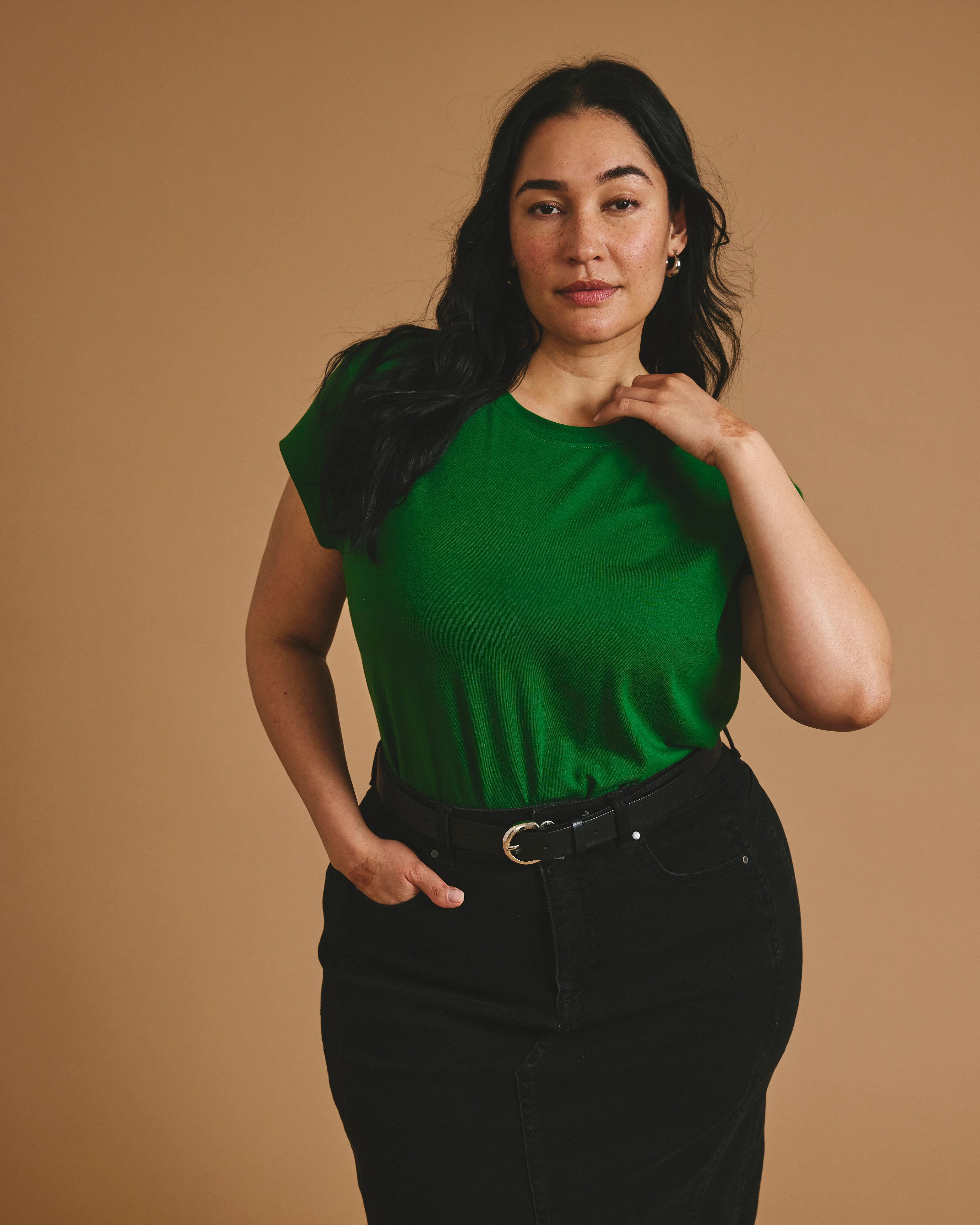 Ashley Cap Sleeve Tee - Green Park - Image 3