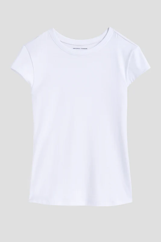 Ashley Cap Sleeve Tee - White - Image 5