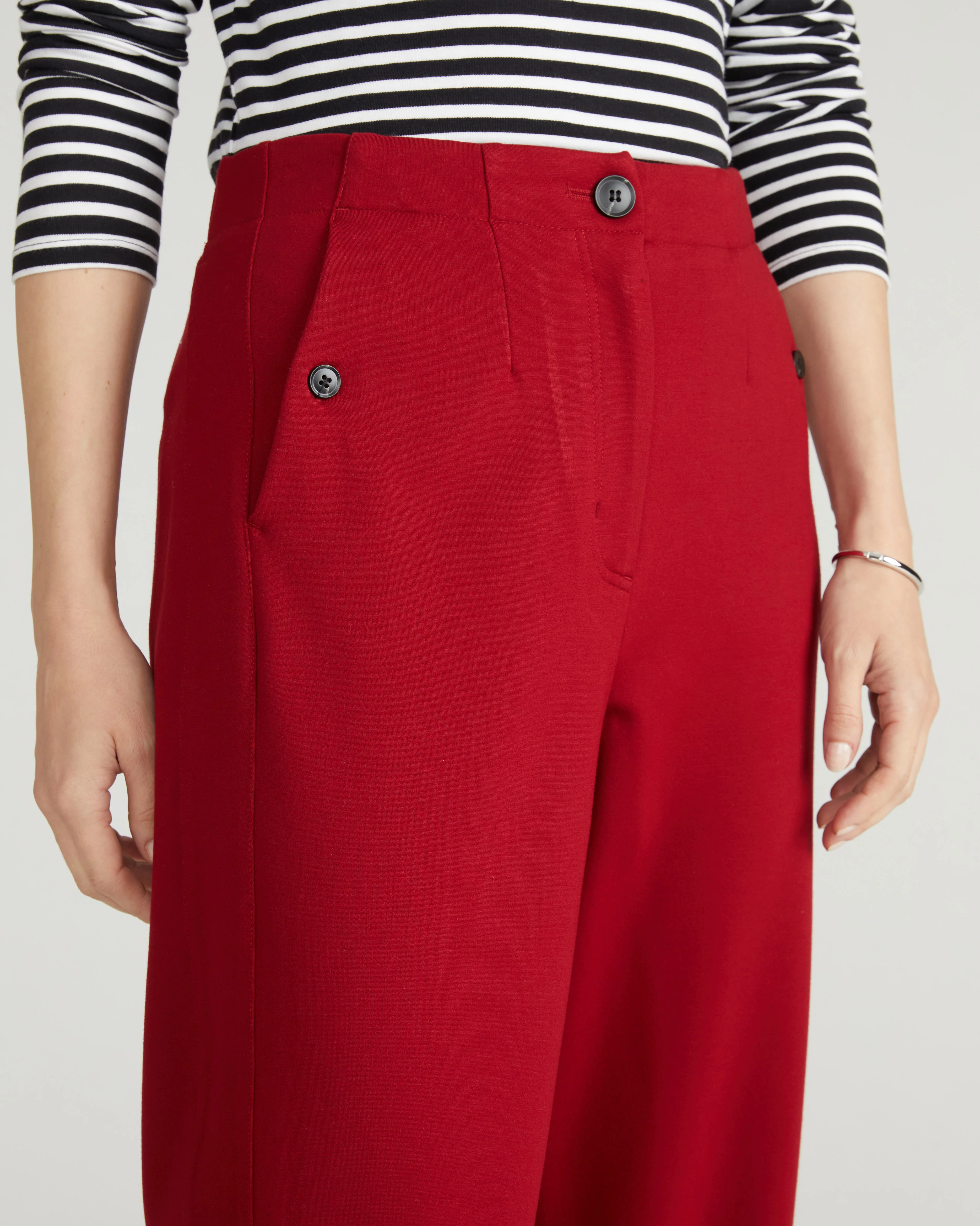 Audrey Tailored Ponte Pants - Garnet - Image 8
