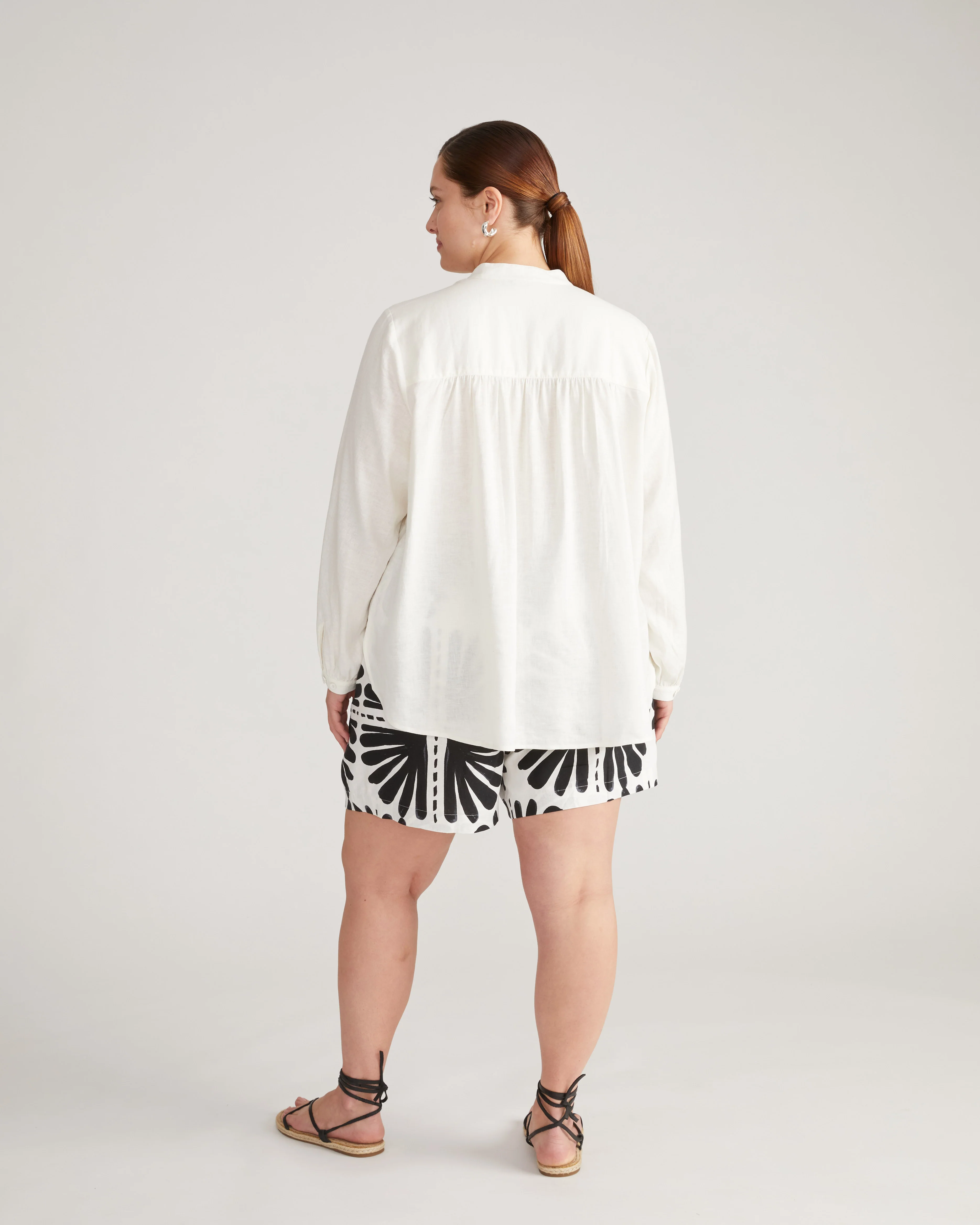 Avalon Linen Blouse - Natural White - Image 3