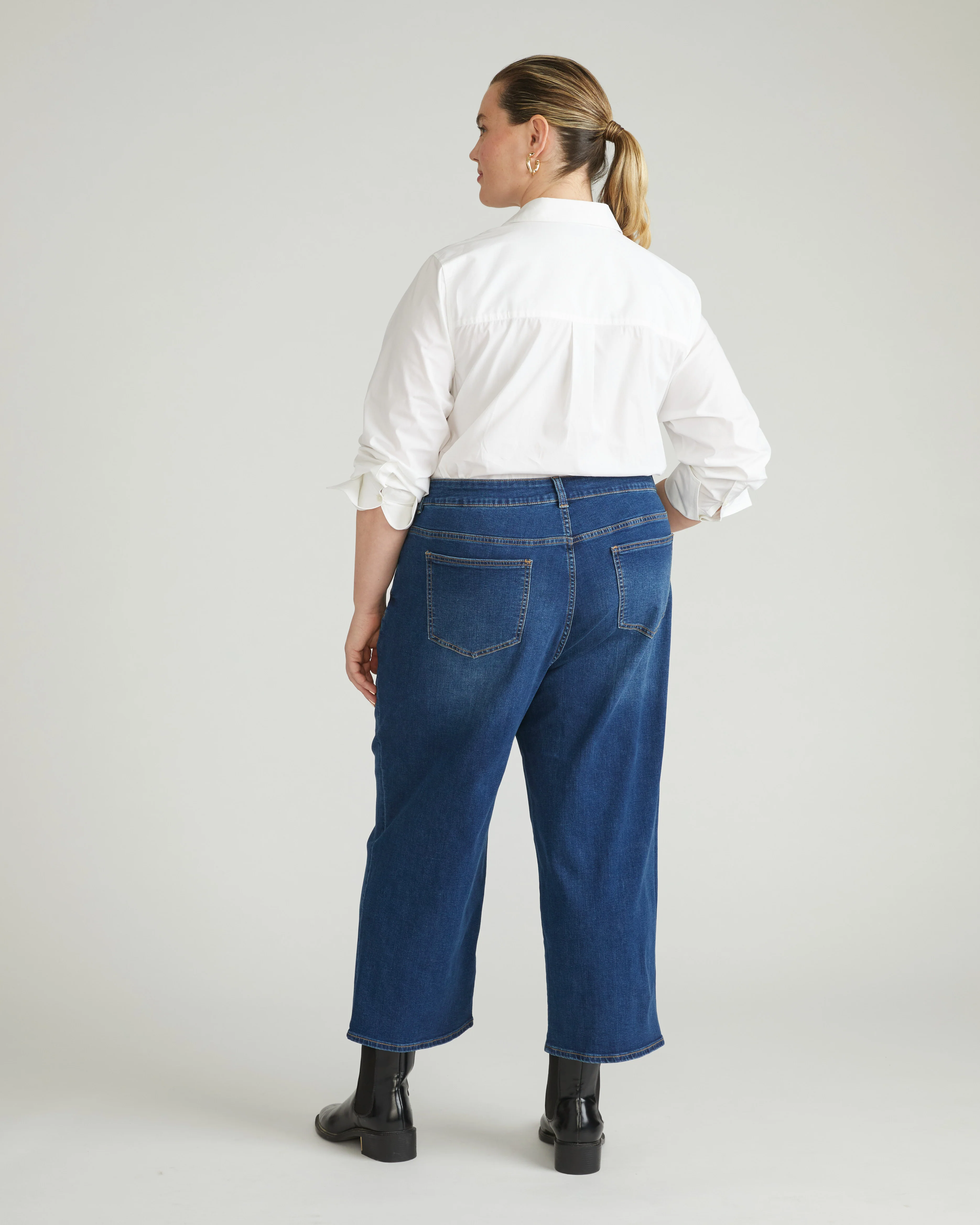 Bae Boyfriend Crop Jeans - Naval Blue Wash - Image 3