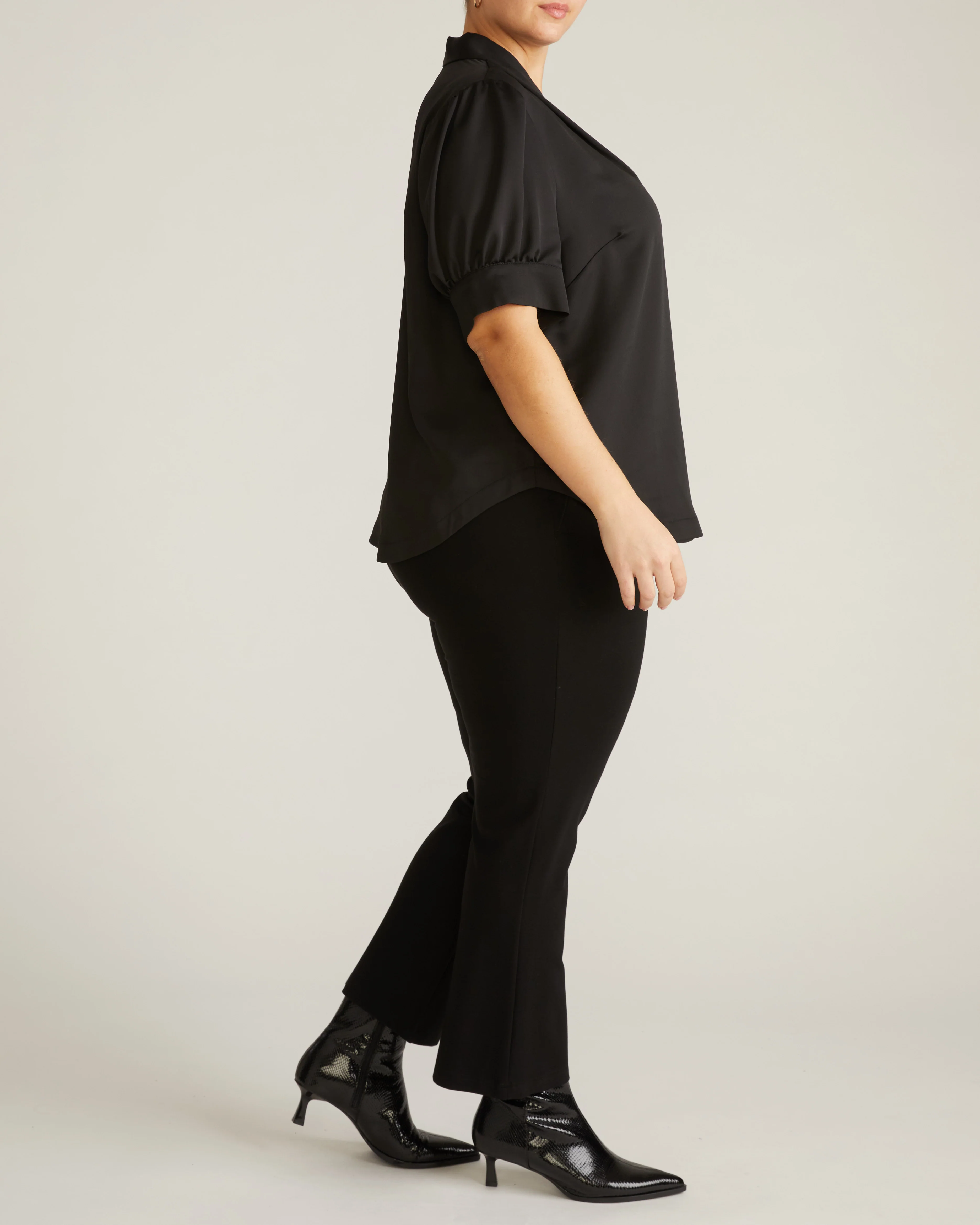 Beatrice Soft Satin Top - Black - Image 4