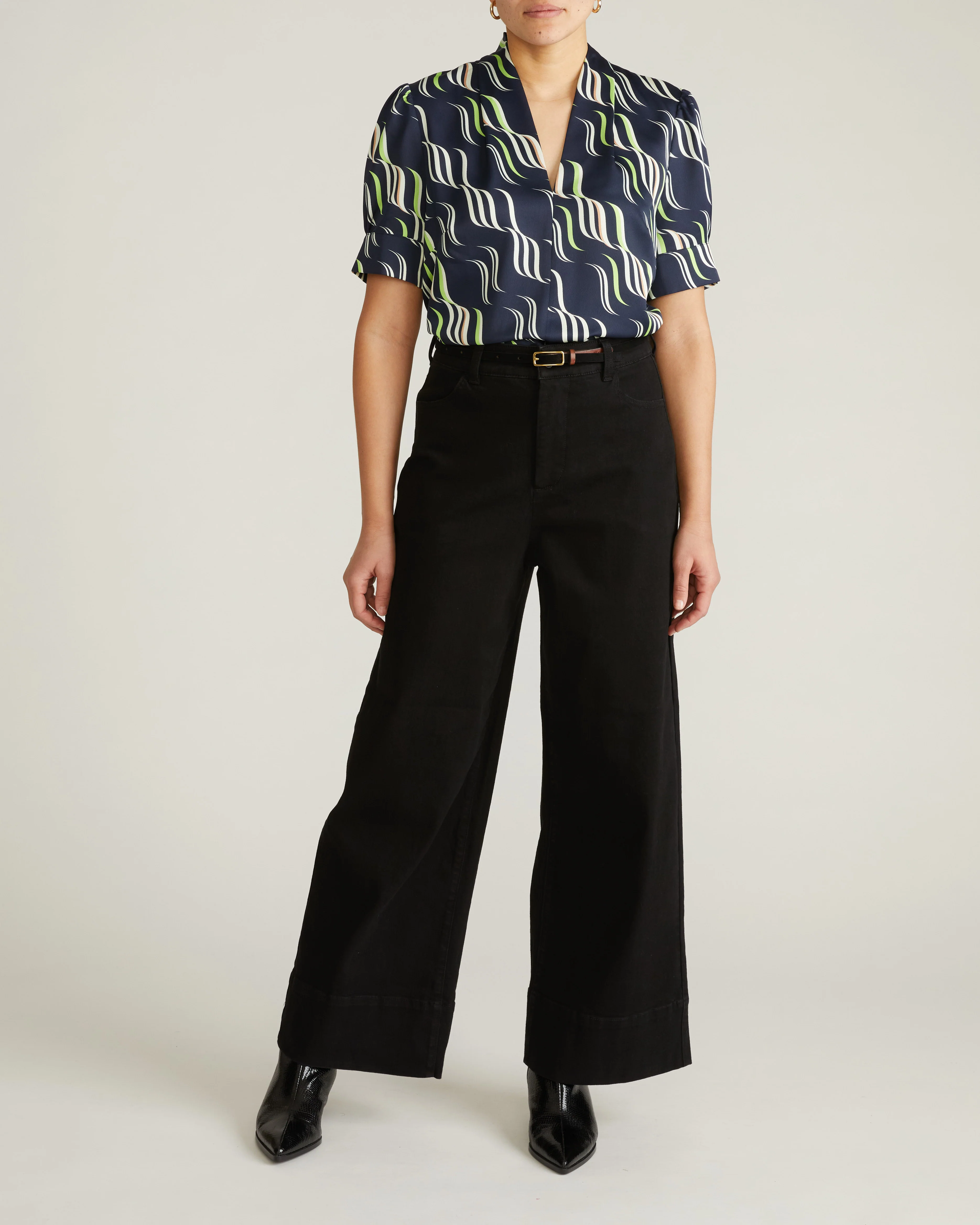 Beatrice Soft Satin Top - Paddington Ribbon Print - Image 3