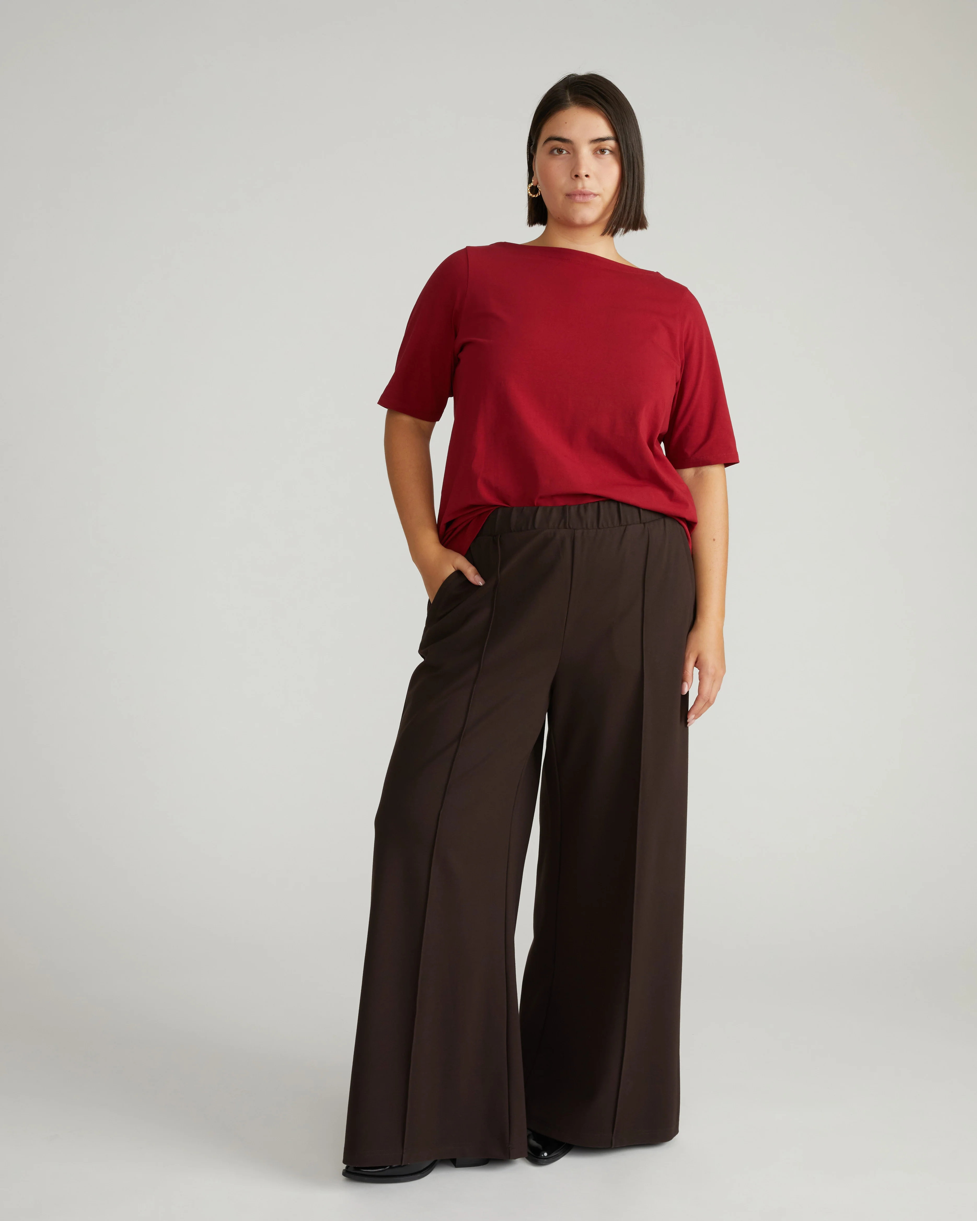 Bella Boatneck Tee - Garnet - Image 2