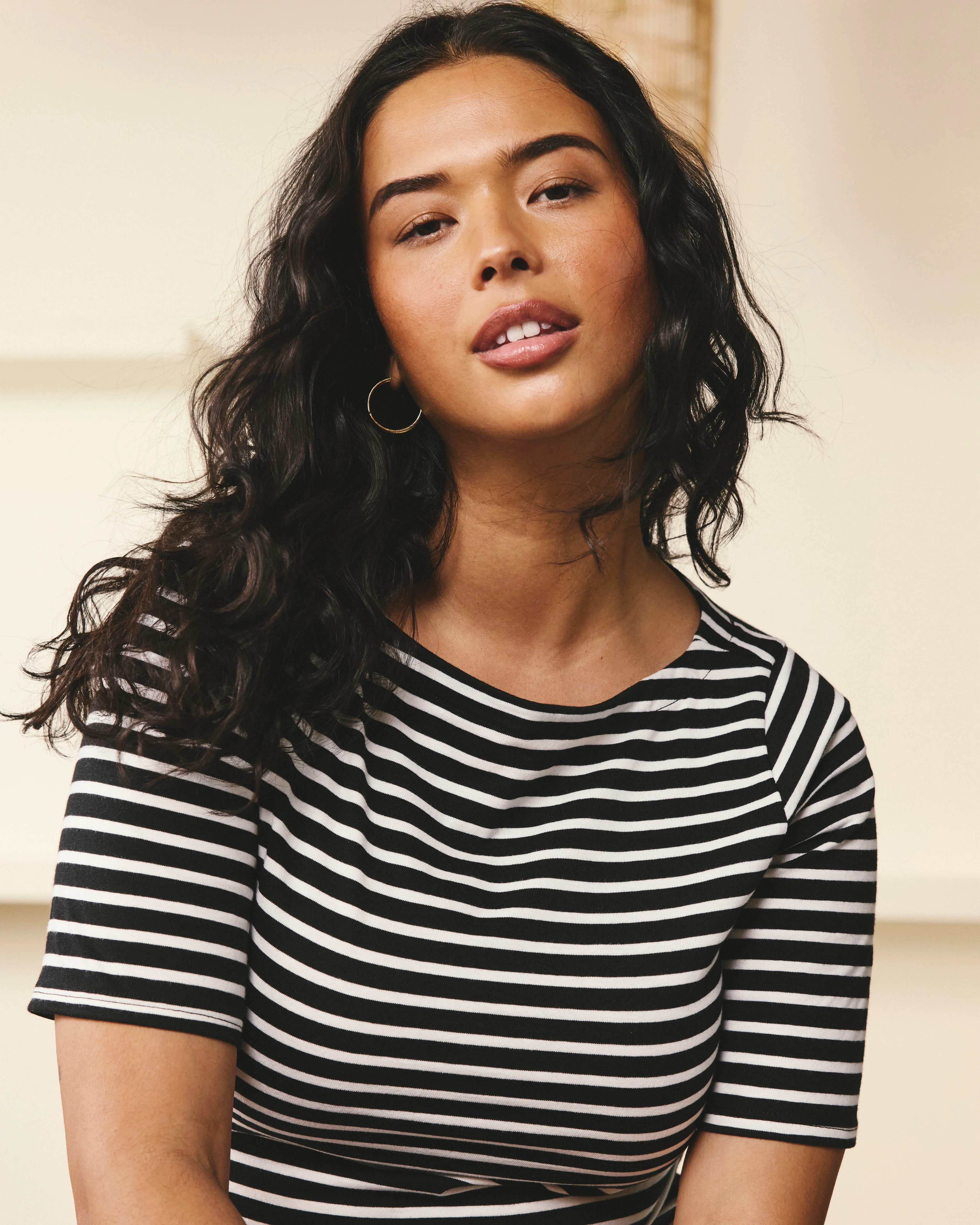 Belle Breton Stripe Jersey Dress - Black/White Stripe - Image 3