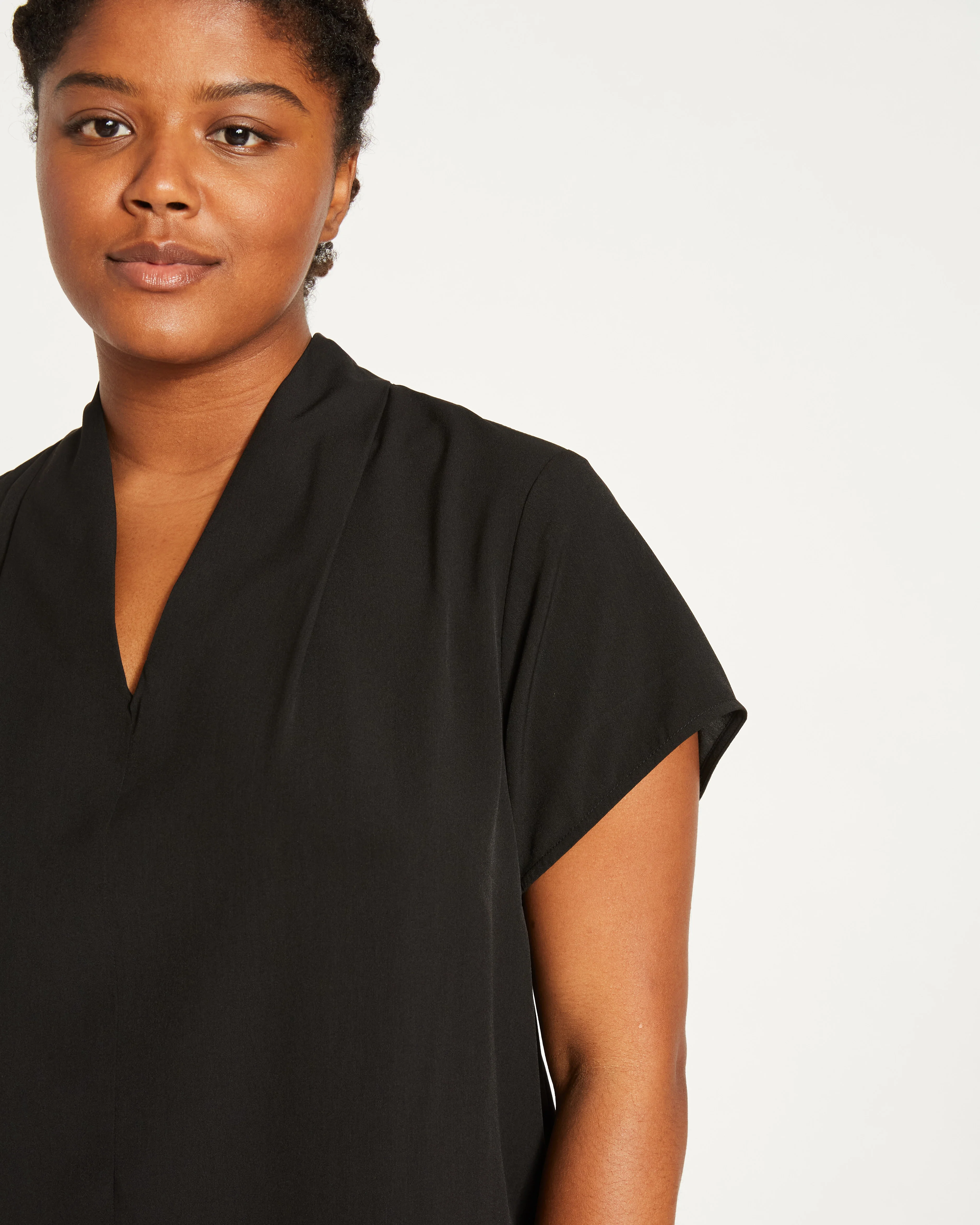 Better-Than-Silk V-Neck Top - Black - Image 2