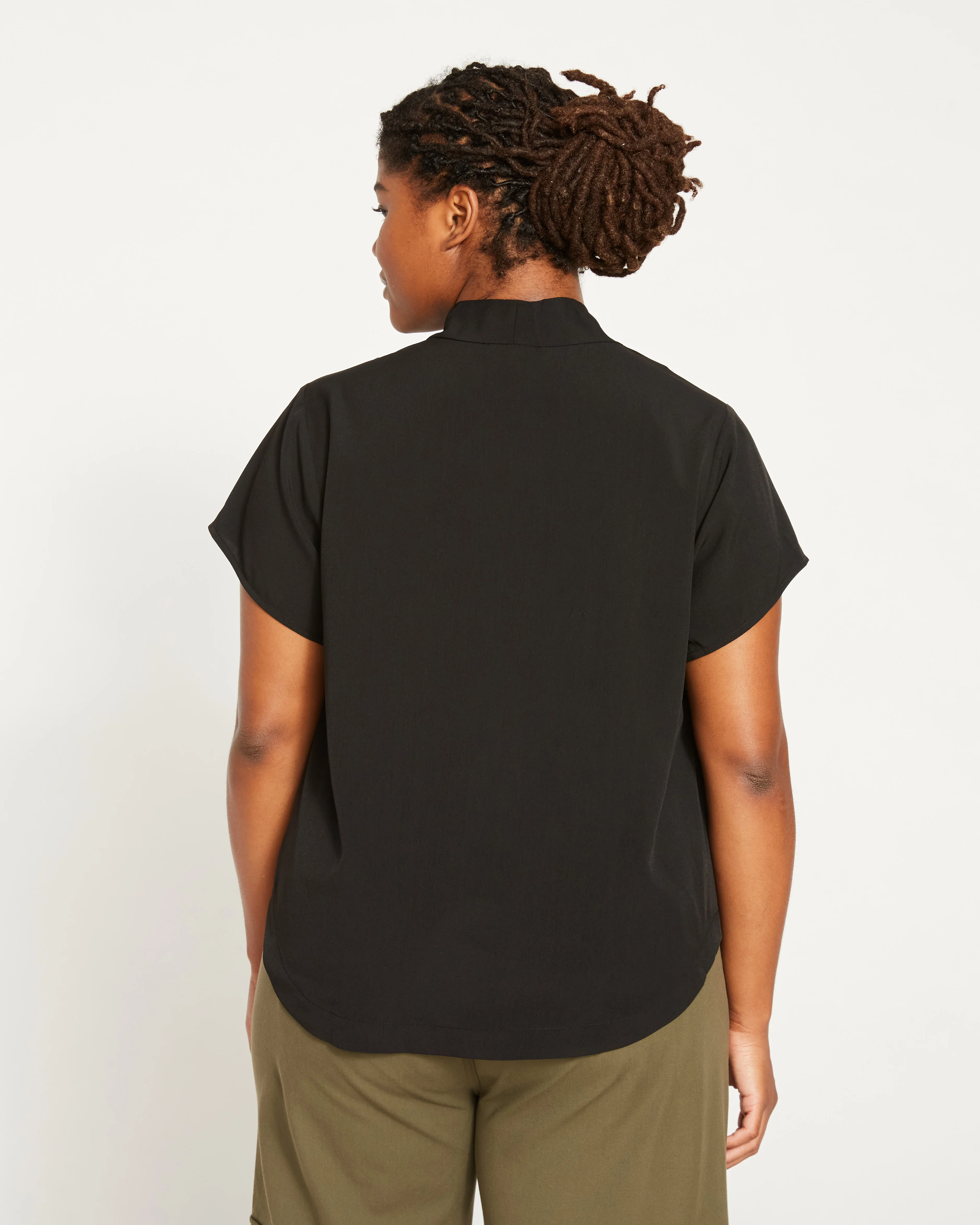 Better-Than-Silk V-Neck Top - Black - Image 4