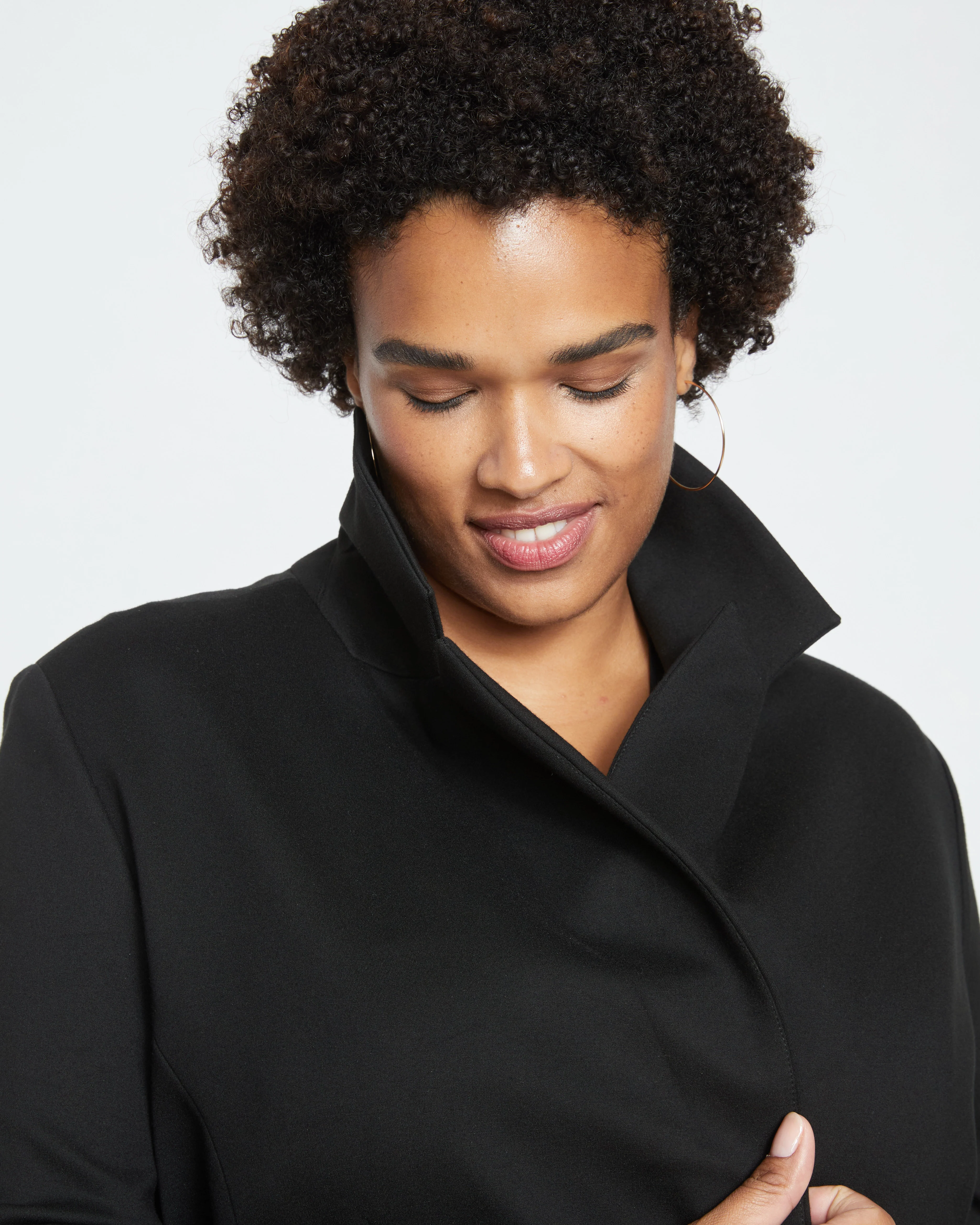 Bianca Double Breasted Ponte Blazer - Black - Image 2