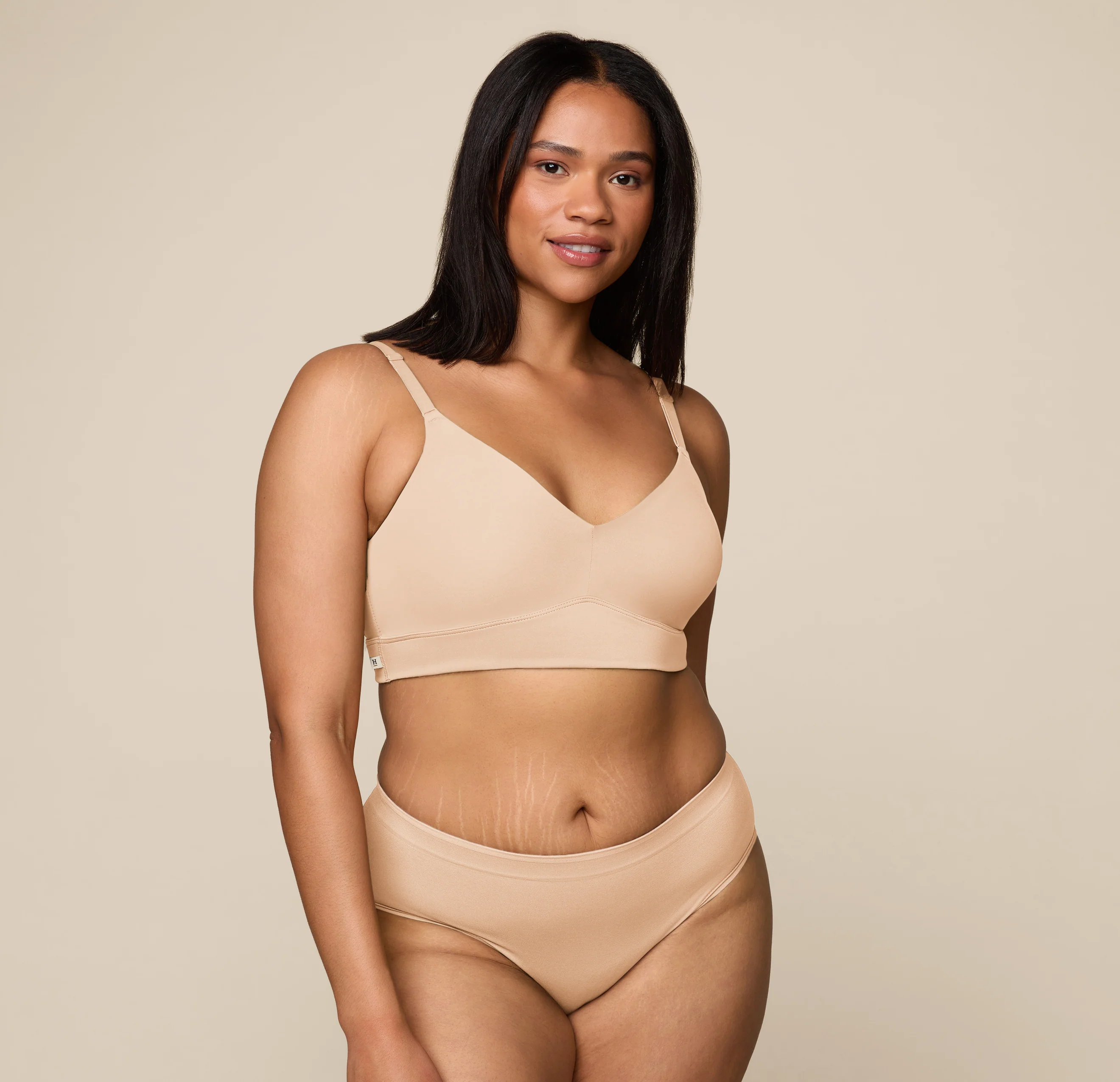 Bliss Triangle Bralette - Beige - Image 4