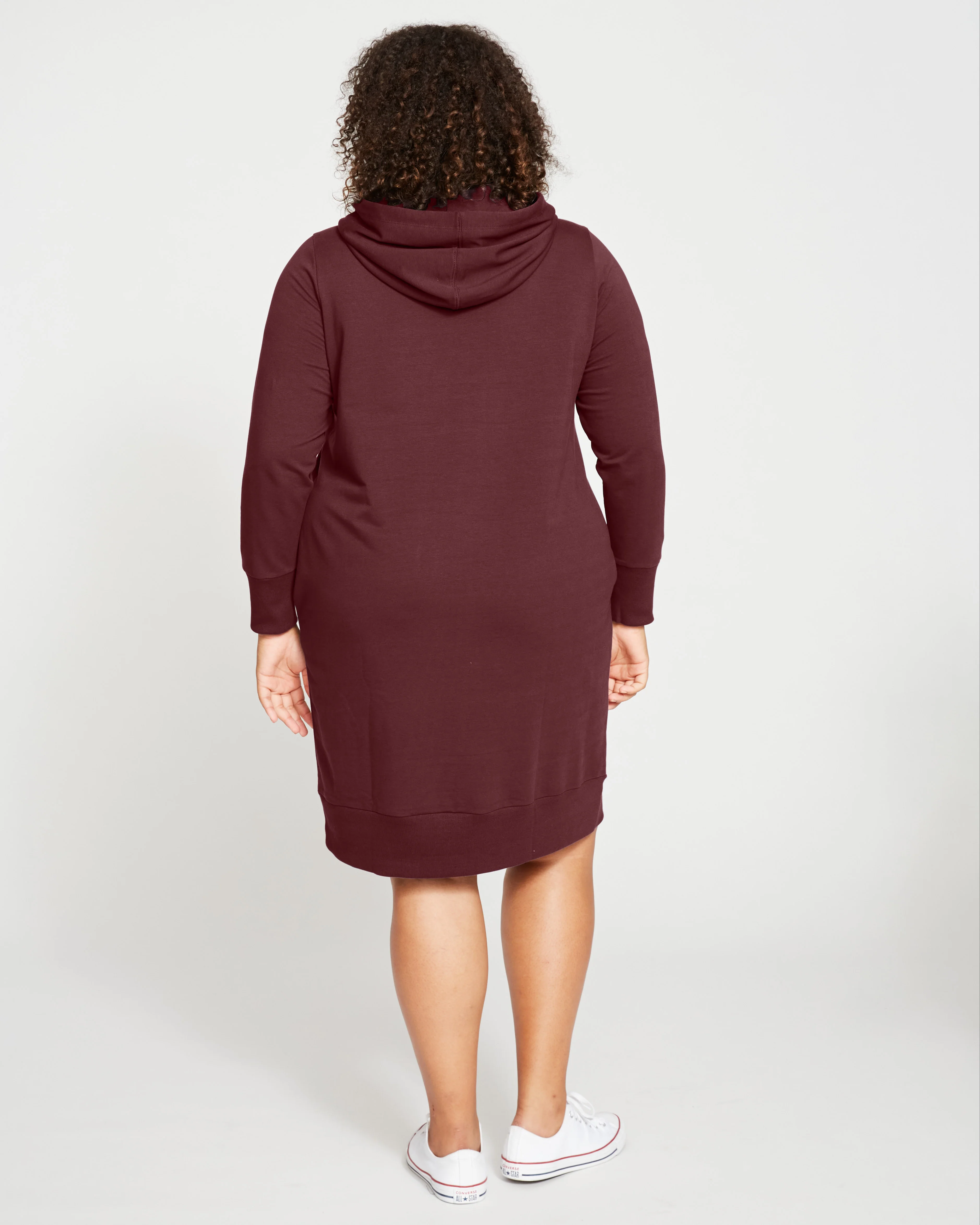 Bree Hooded Sweatshirt Dress - Black Cherry - Image 5