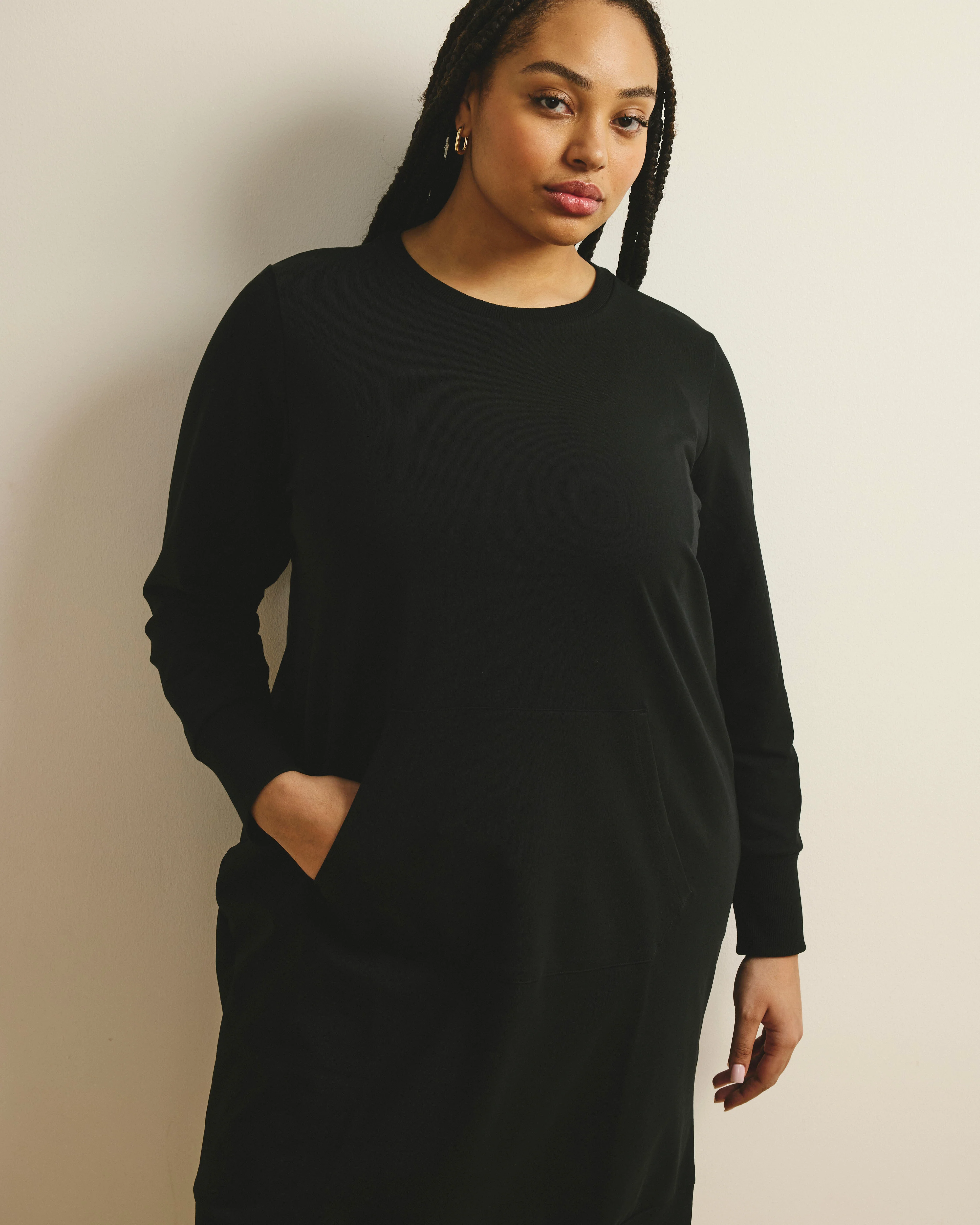 Bree Sweatshirt Dress - Black - Image 3
