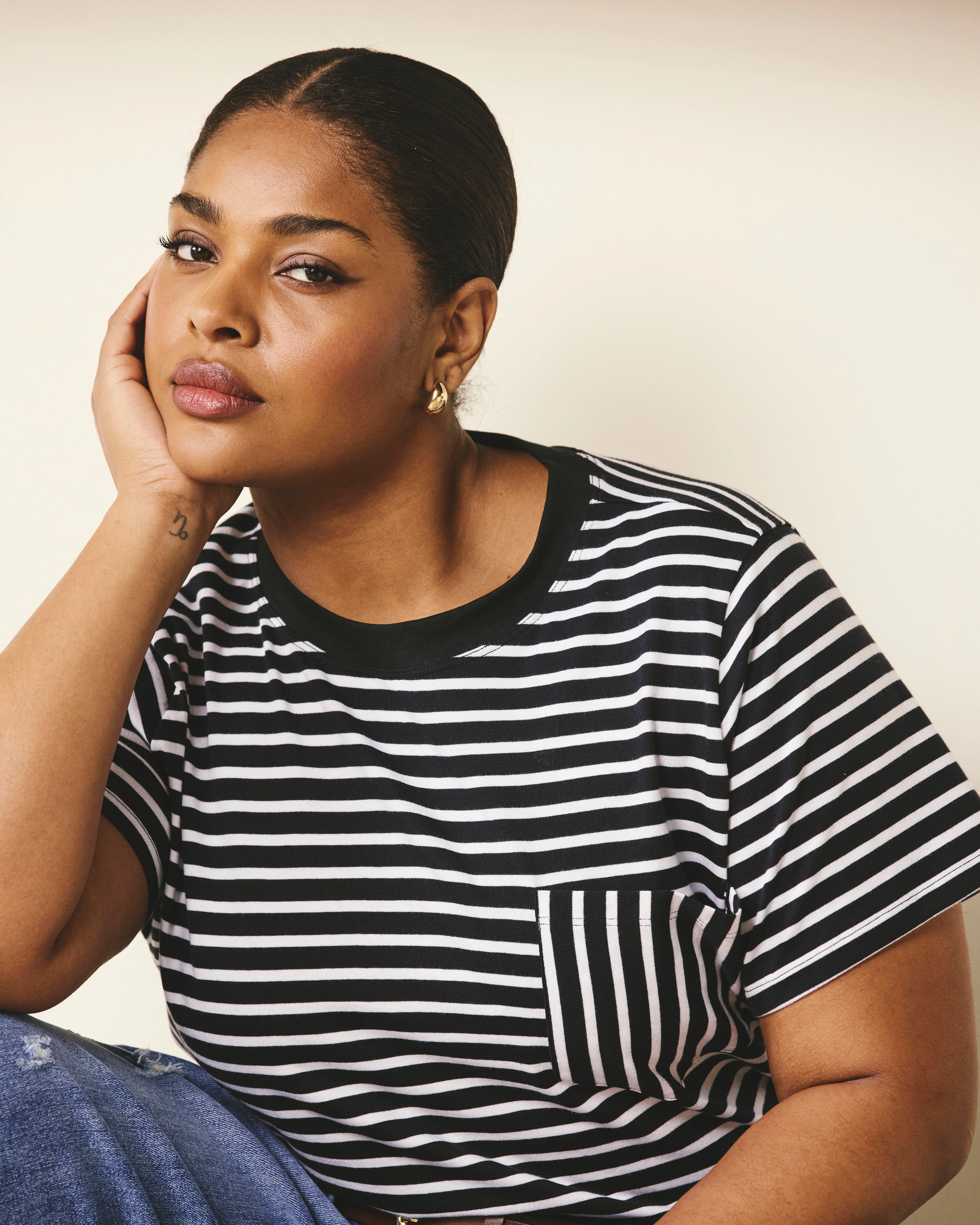 Breton Stripe Garcon Tee - Black/White Stripe - Image 2