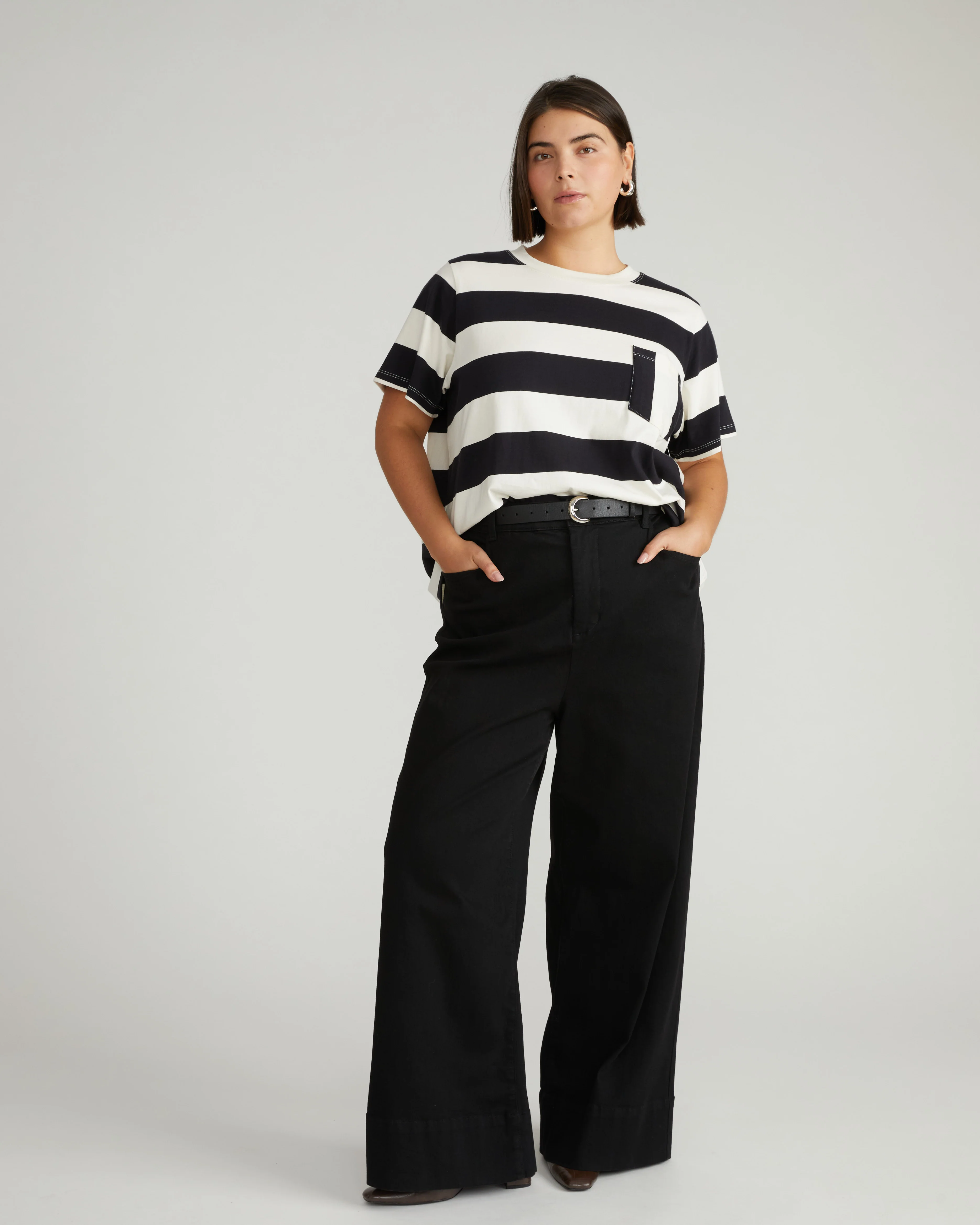 Breton Stripe Garcon Tee - Ecru/Black Rugby Stripe - Image 3