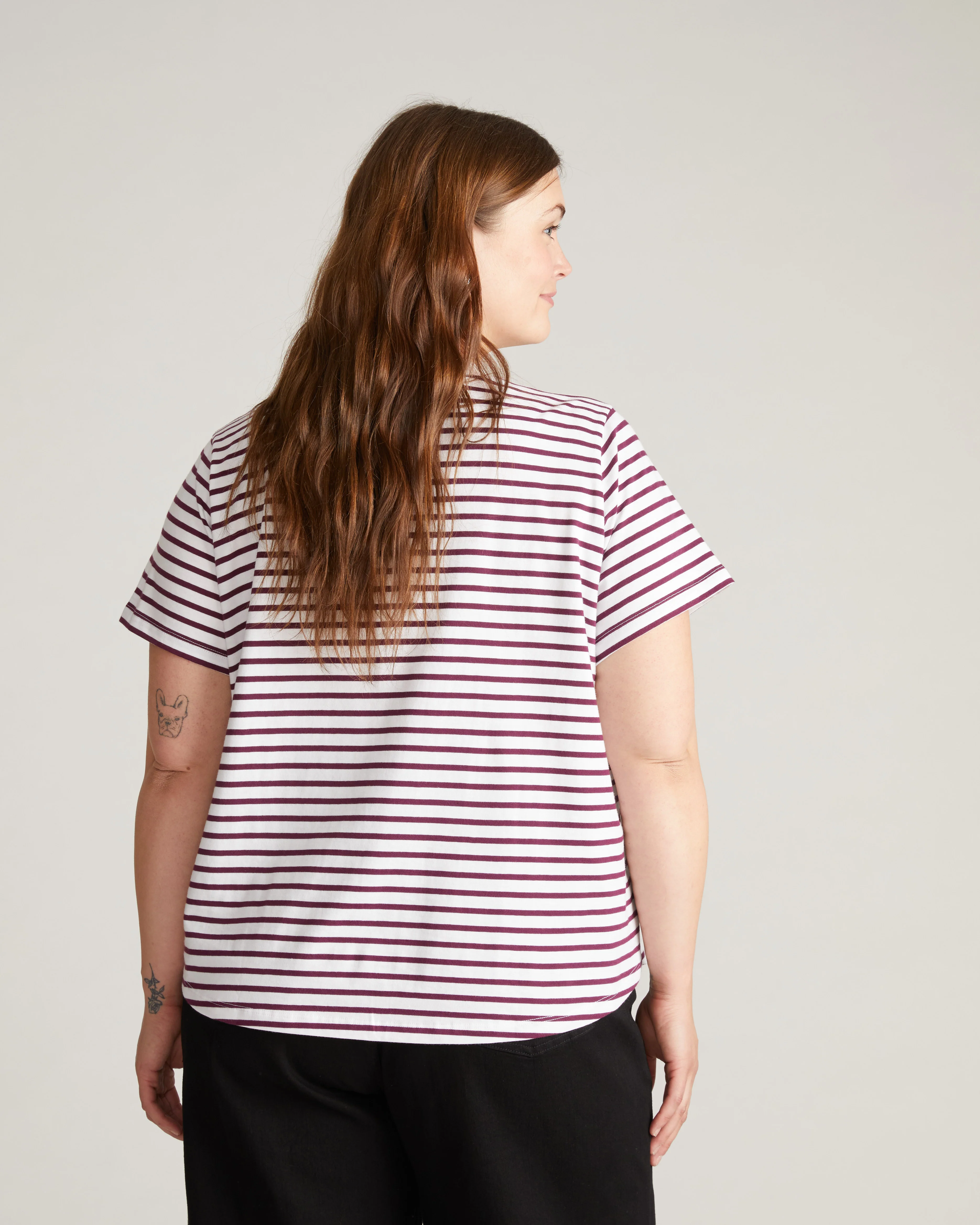 Breton Stripe Garcon Tee - White/Gamay Stripe - Image 5