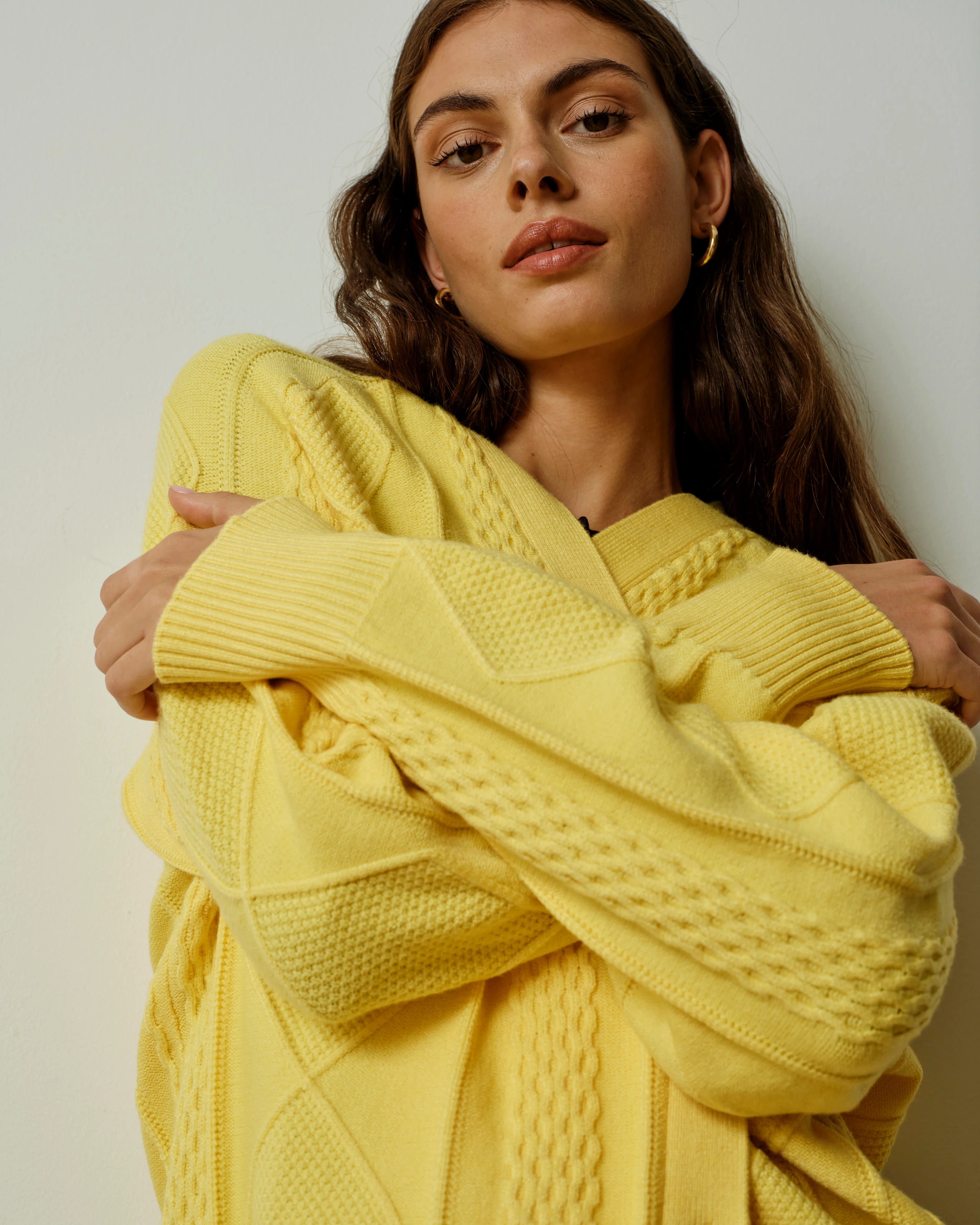 Cable Knit Cardigan - Banana Pudding - Image 4