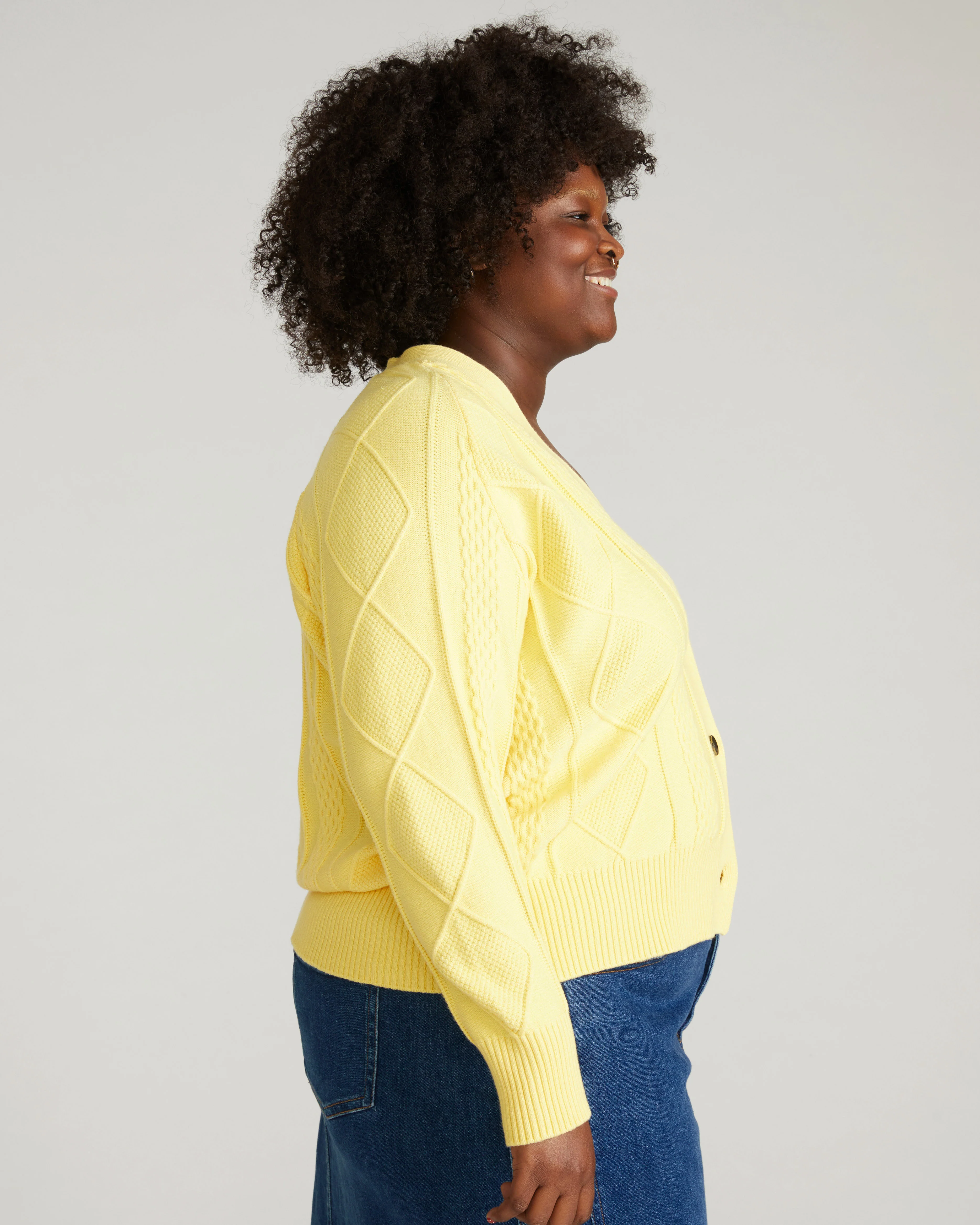 Cable Knit Cardigan - Banana Pudding - Image 7