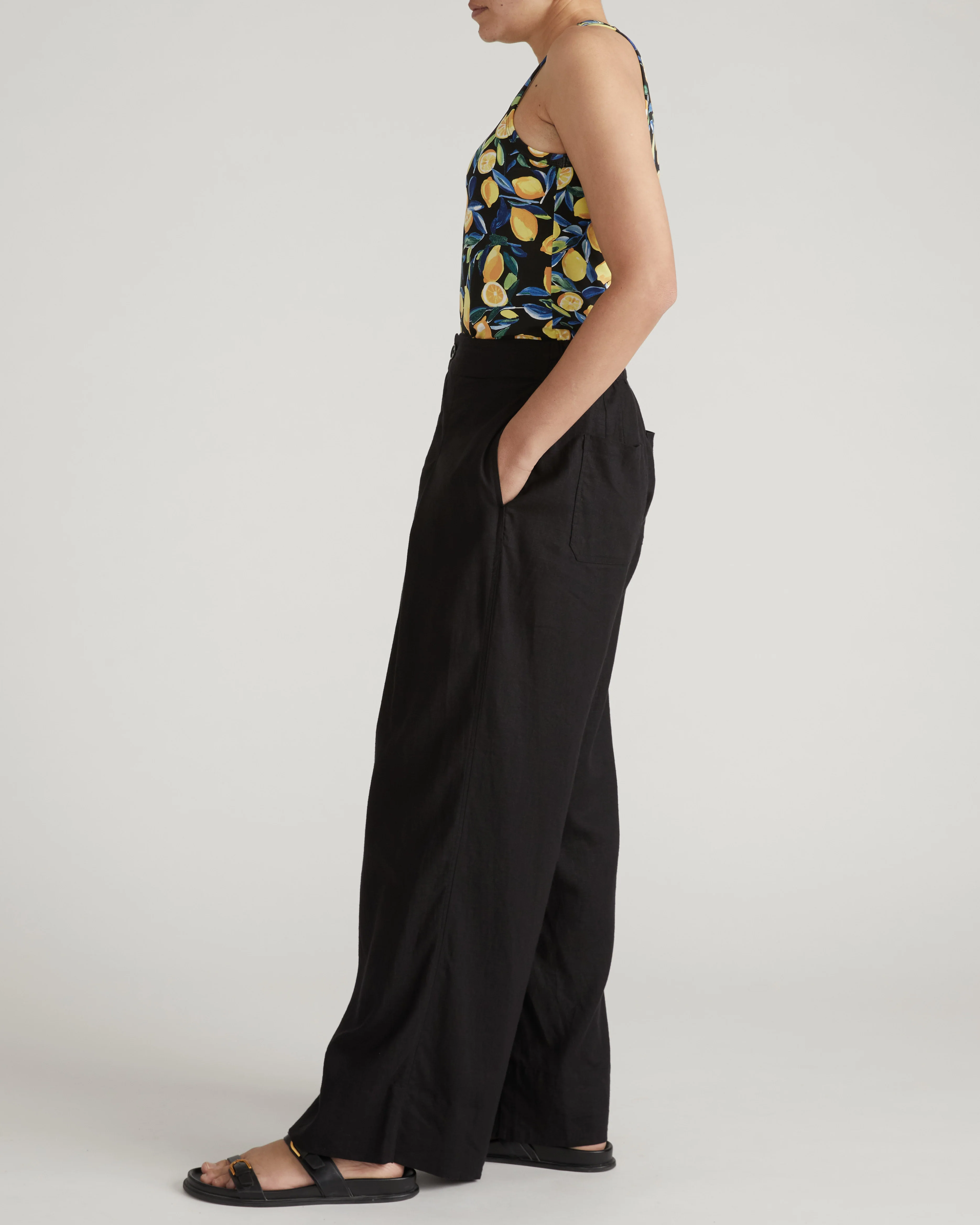 Cai High Neck Tank - Black Limoncello Print - Image 3
