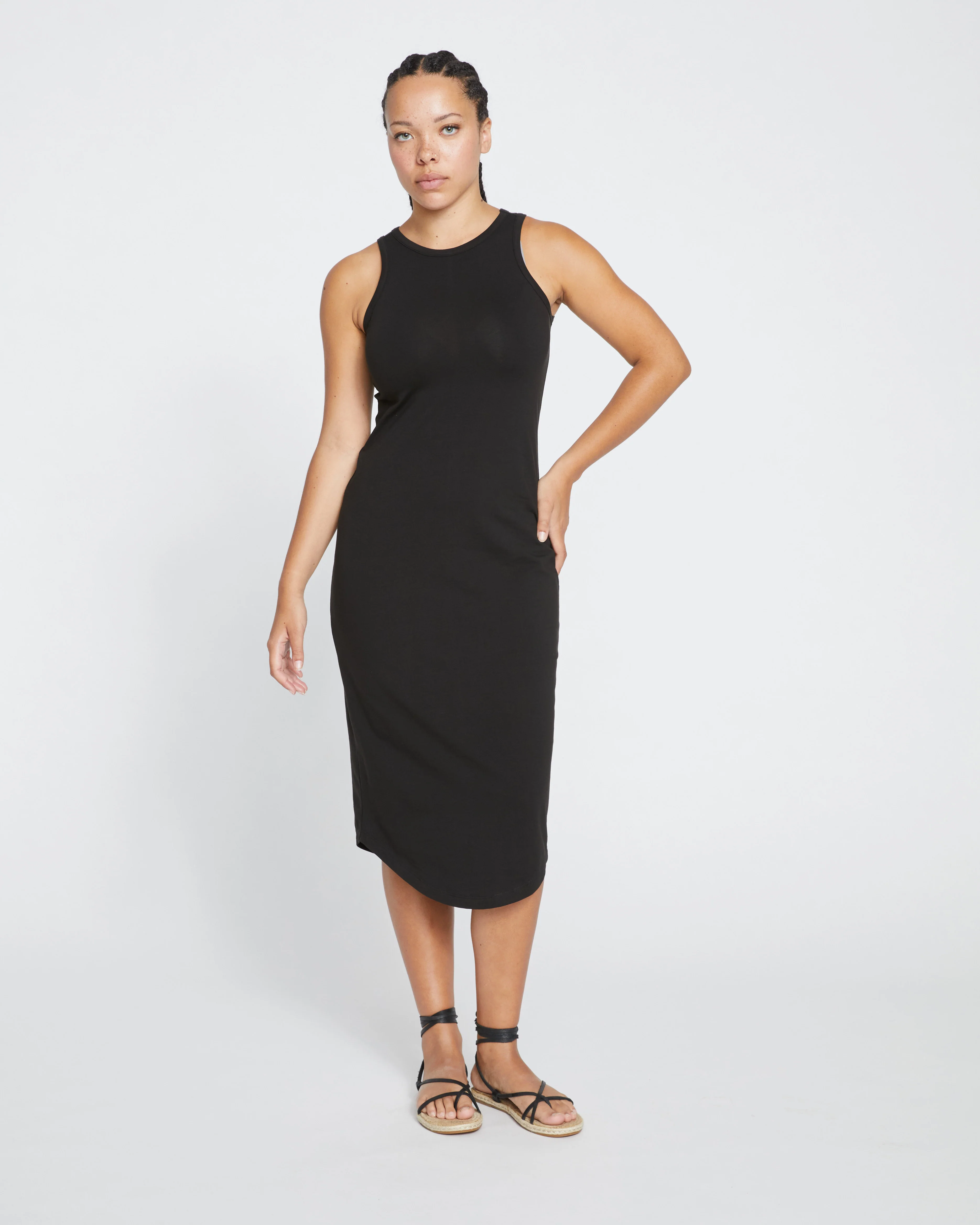 Cai High Neck Tank Dress - Black - Image 2