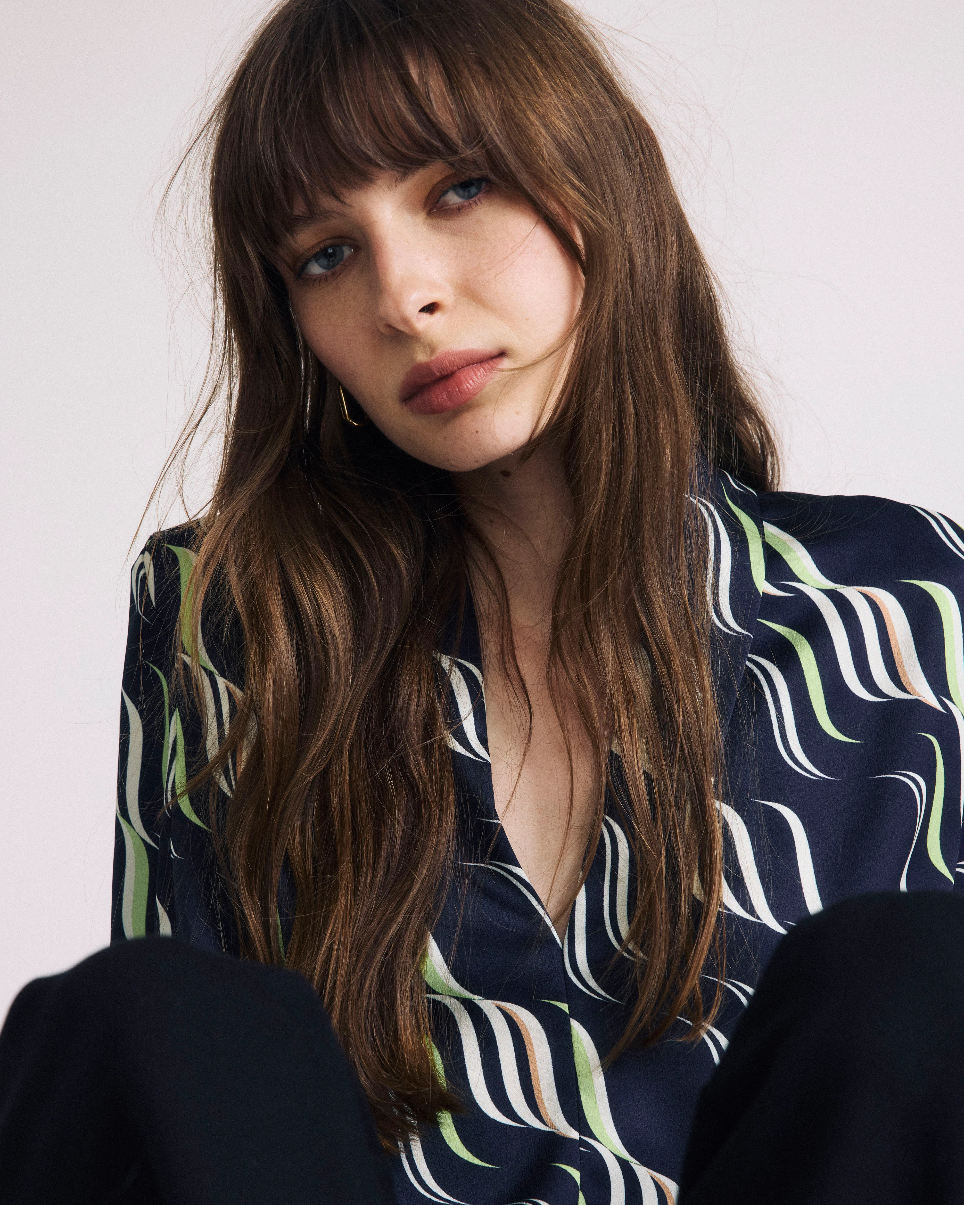 Cambria Soft Satin Blouse - Paddington Ribbon Print - Image 6