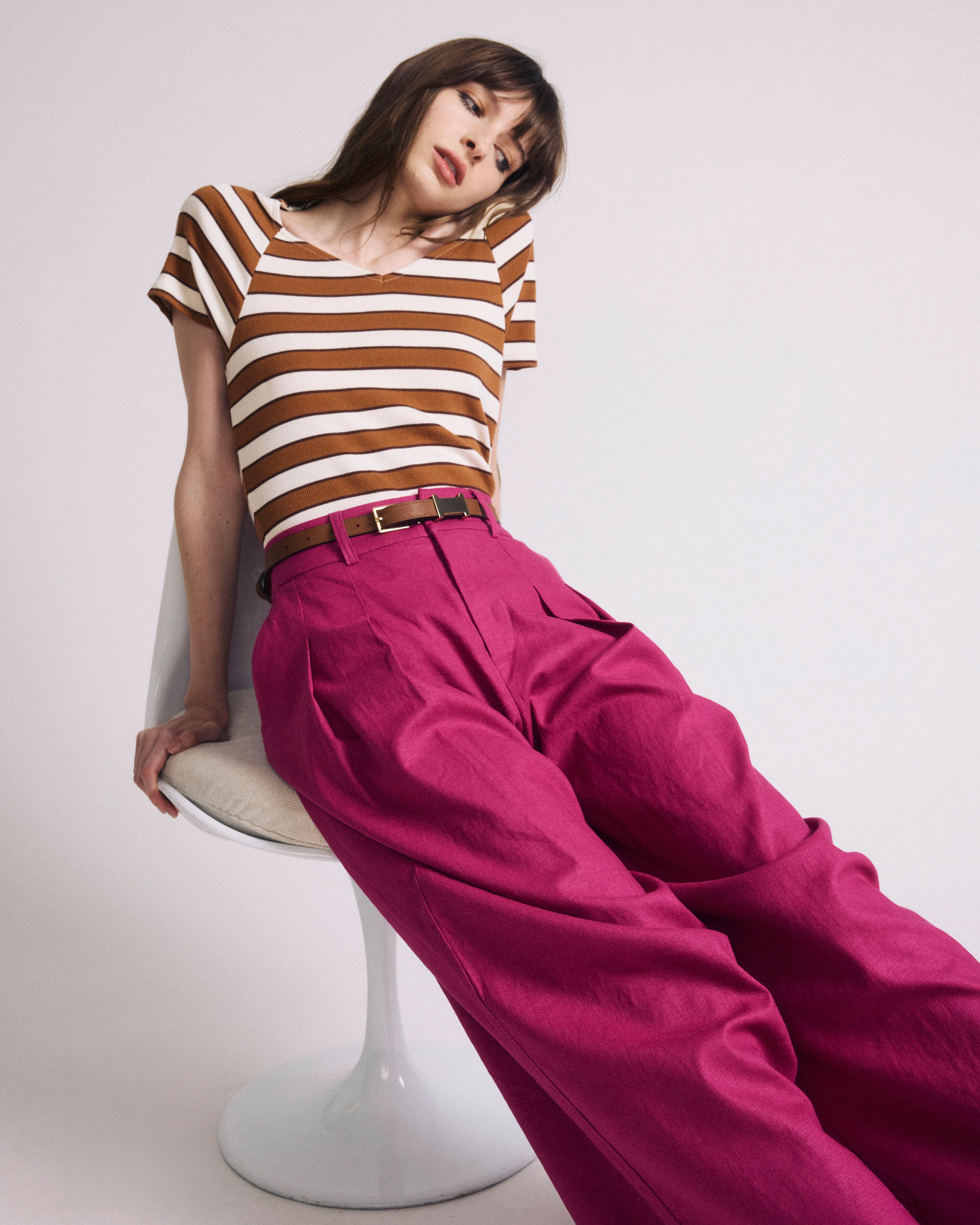 Carey Ribbed Sweetheart Tee - Baker Street Stripe - Image 3