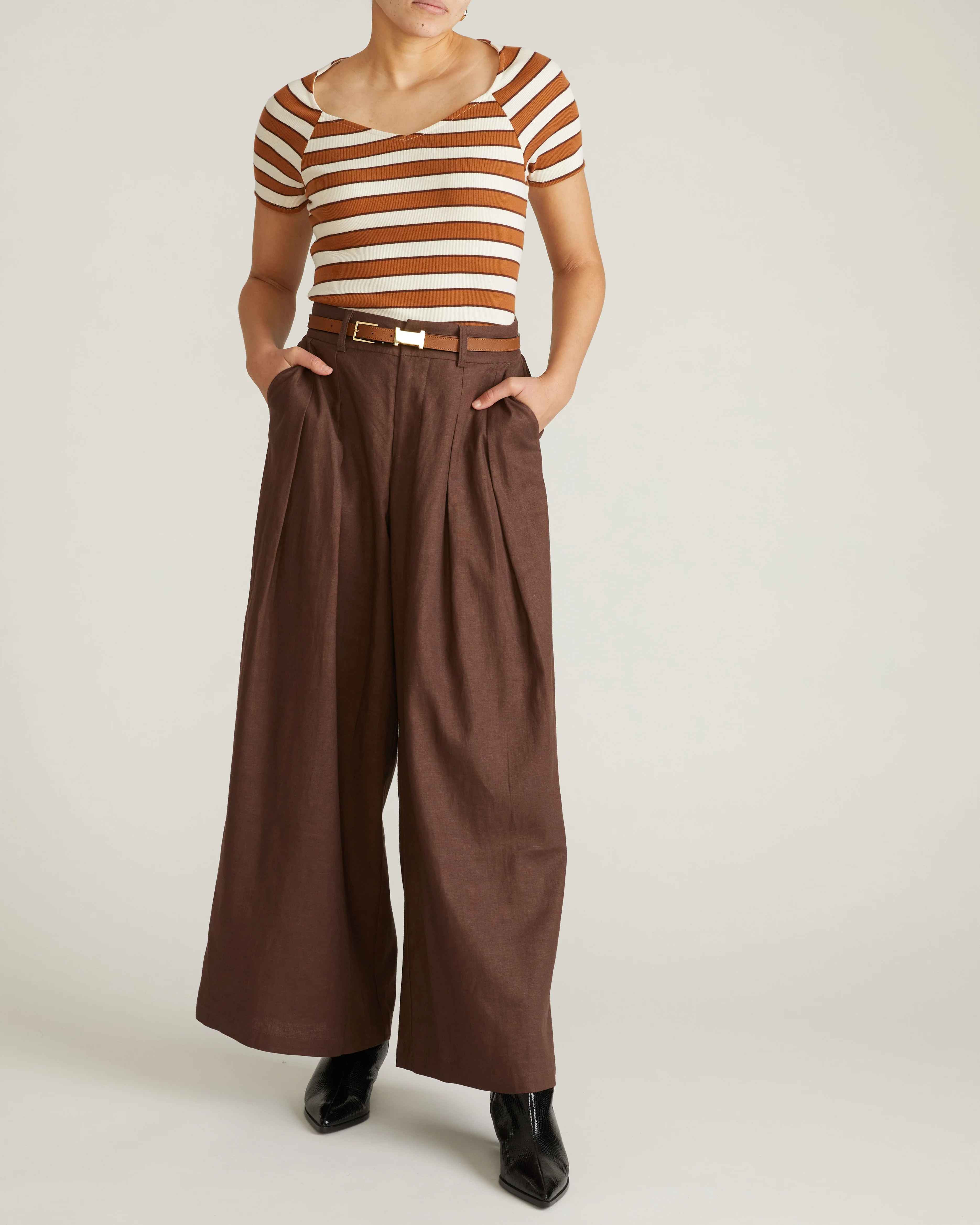 Carey Ribbed Sweetheart Tee - Baker Street Stripe - Image 4