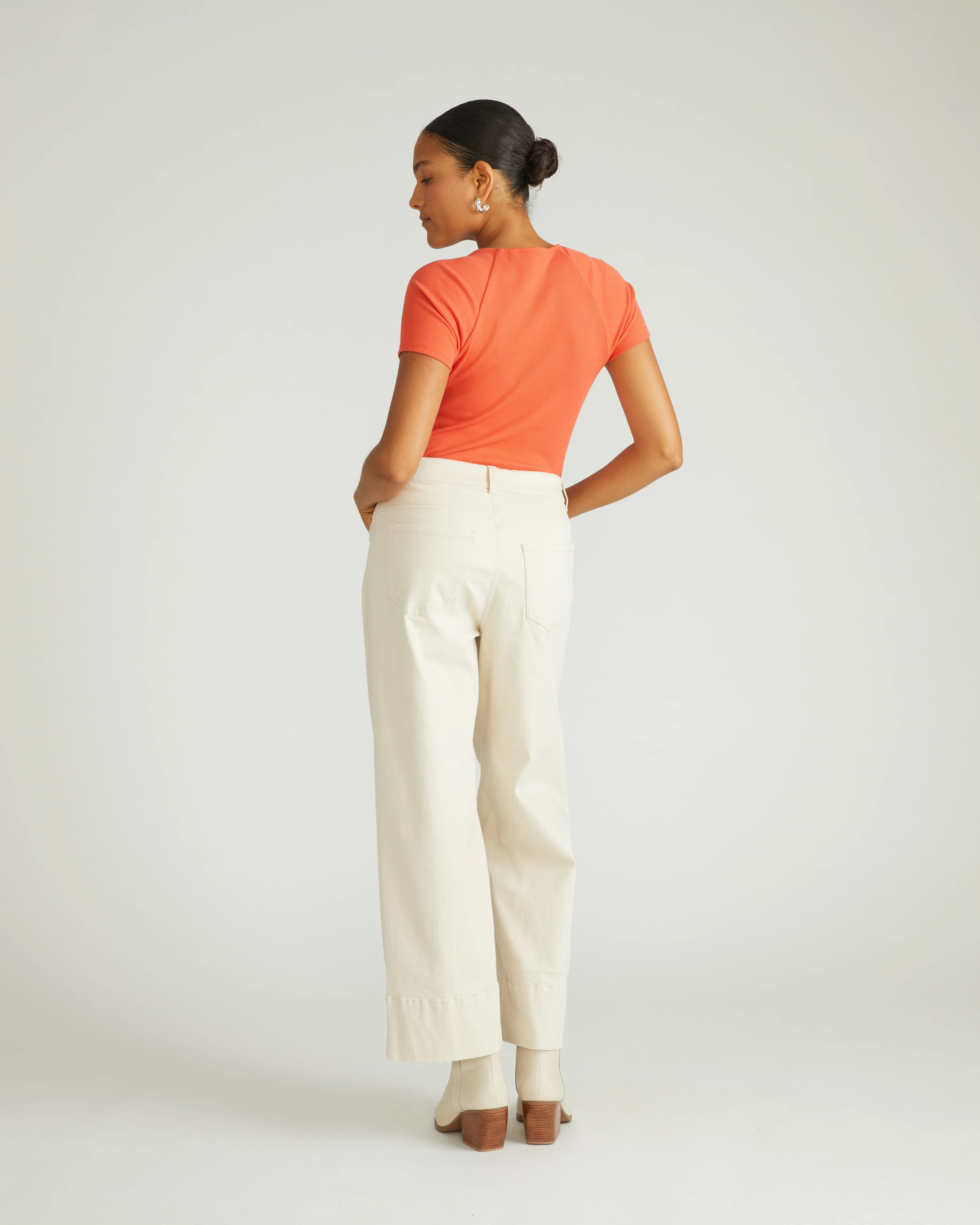 Carey Ribbed Sweetheart Tee - Coral Reef - Image 5