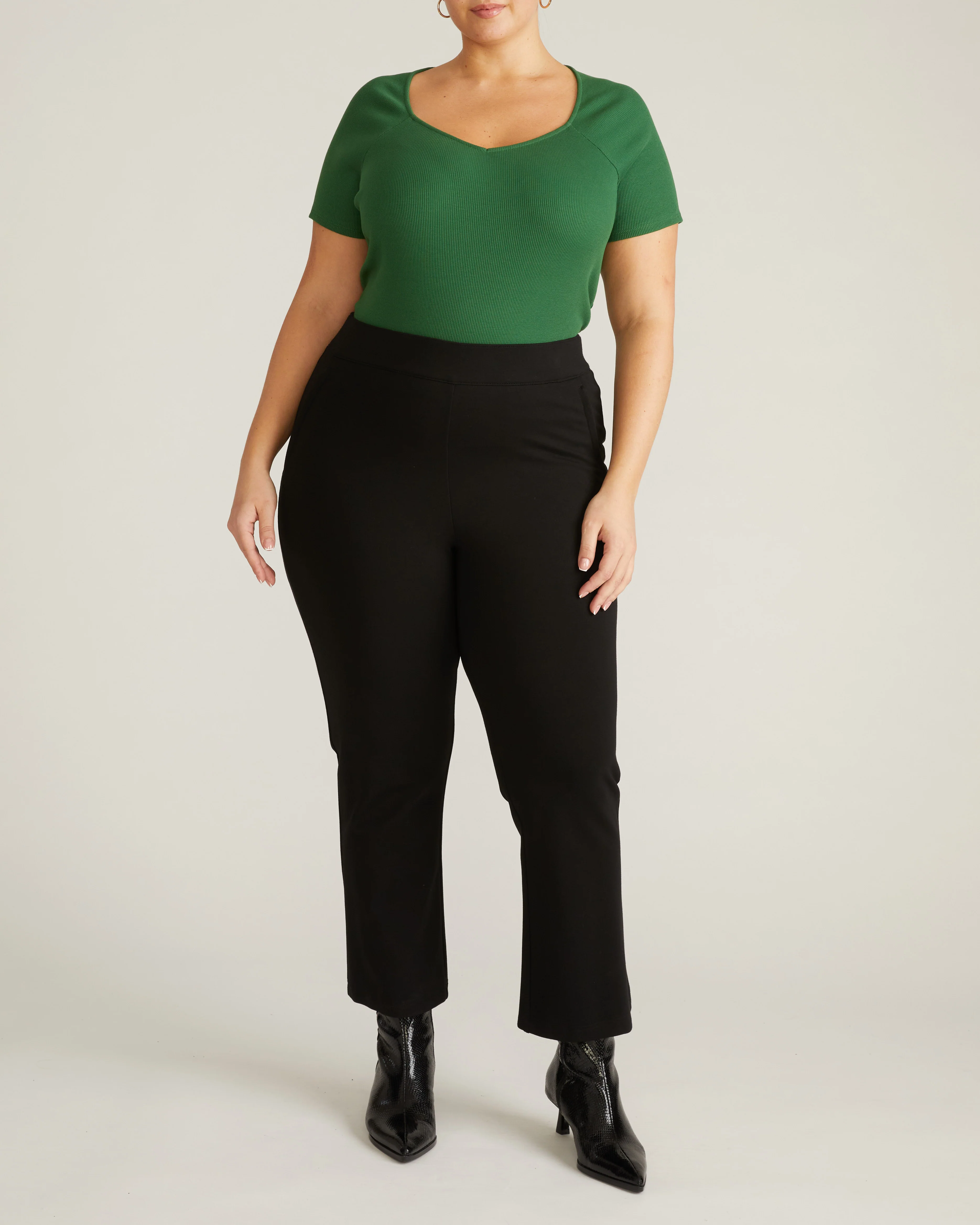 Carey Ribbed Sweetheart Tee - Green Park - Image 5