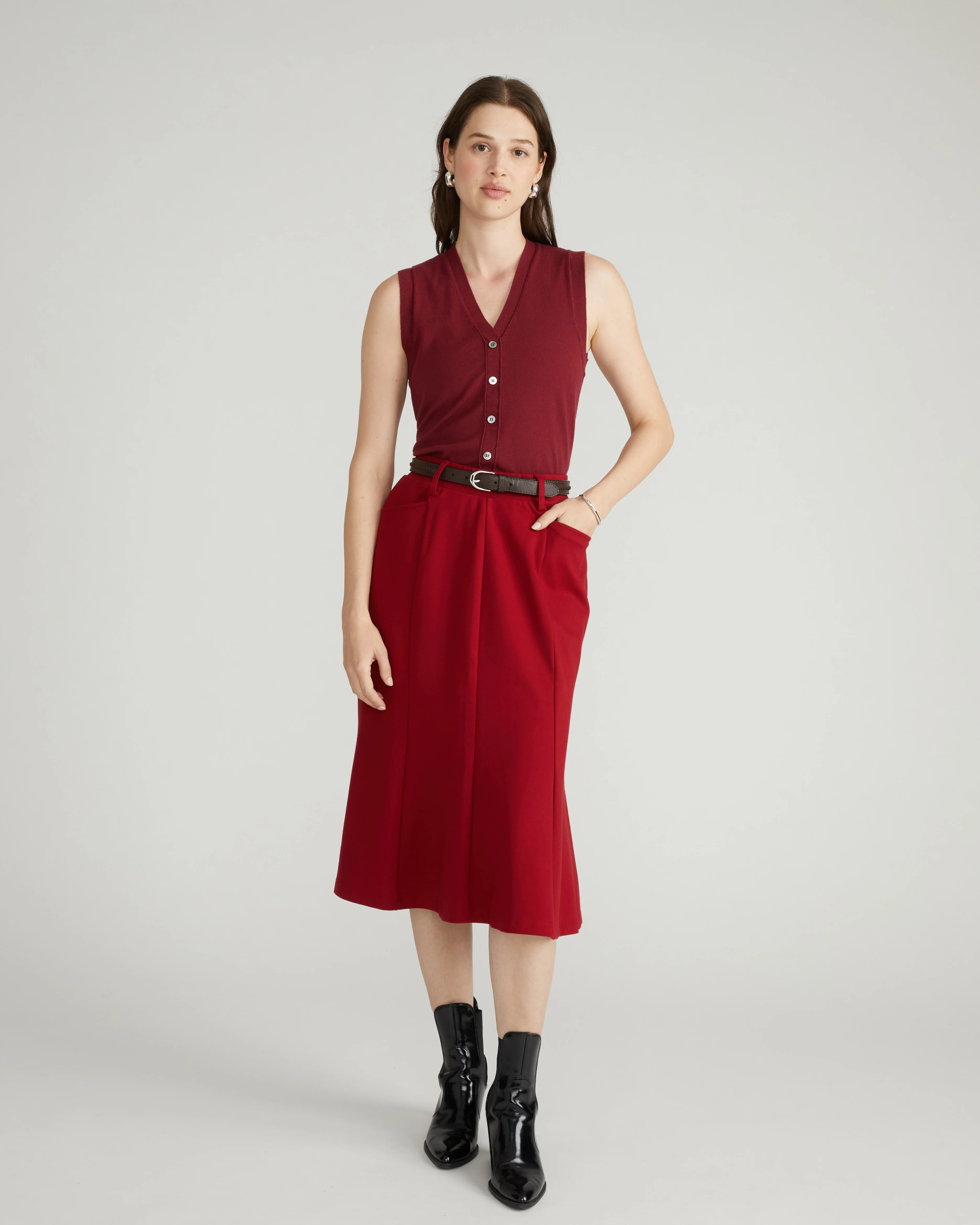 Carla Ponte Skirt - Garnet - Image 7