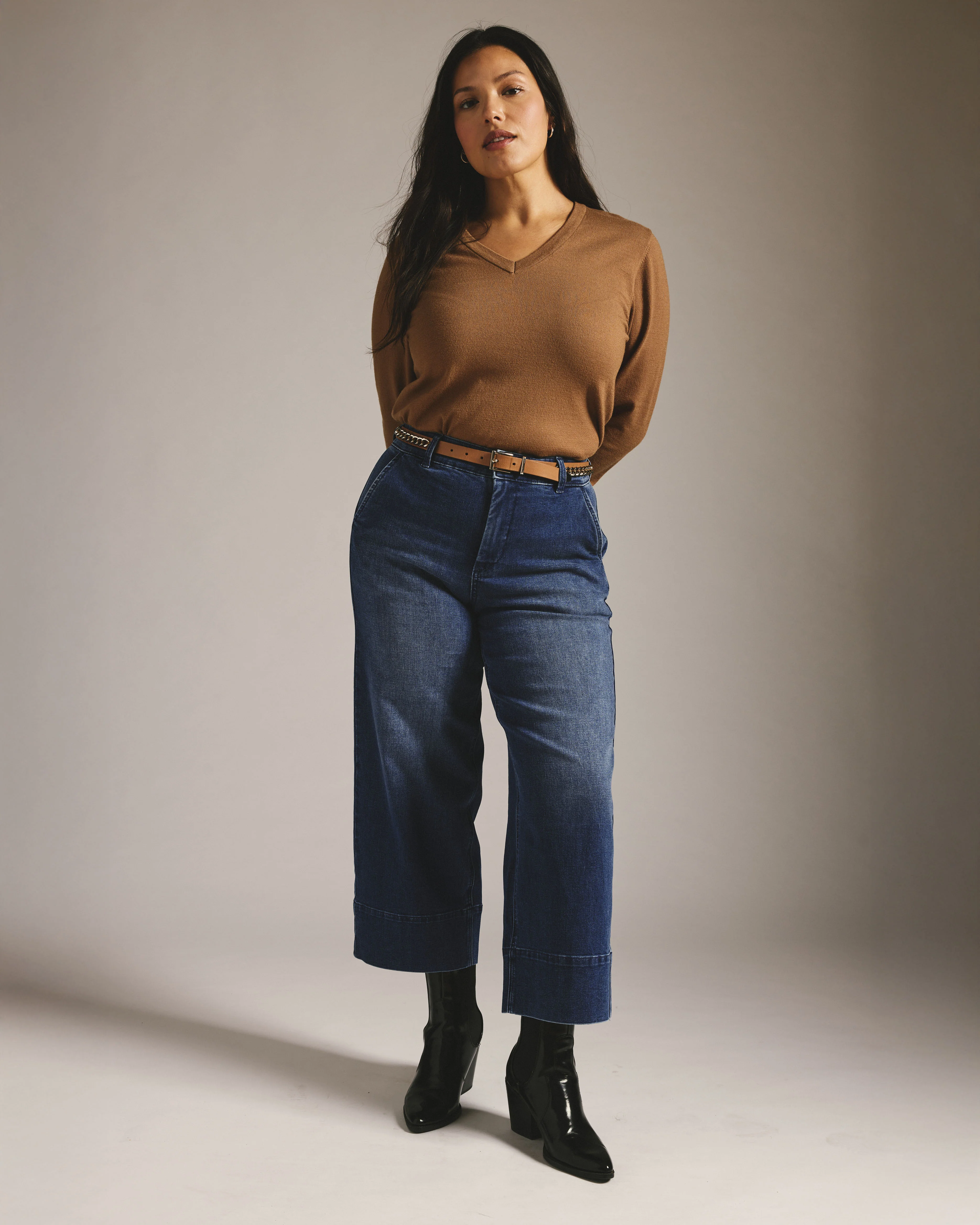 Carol High Rise Cropped Jeans - True Blue - Image 2
