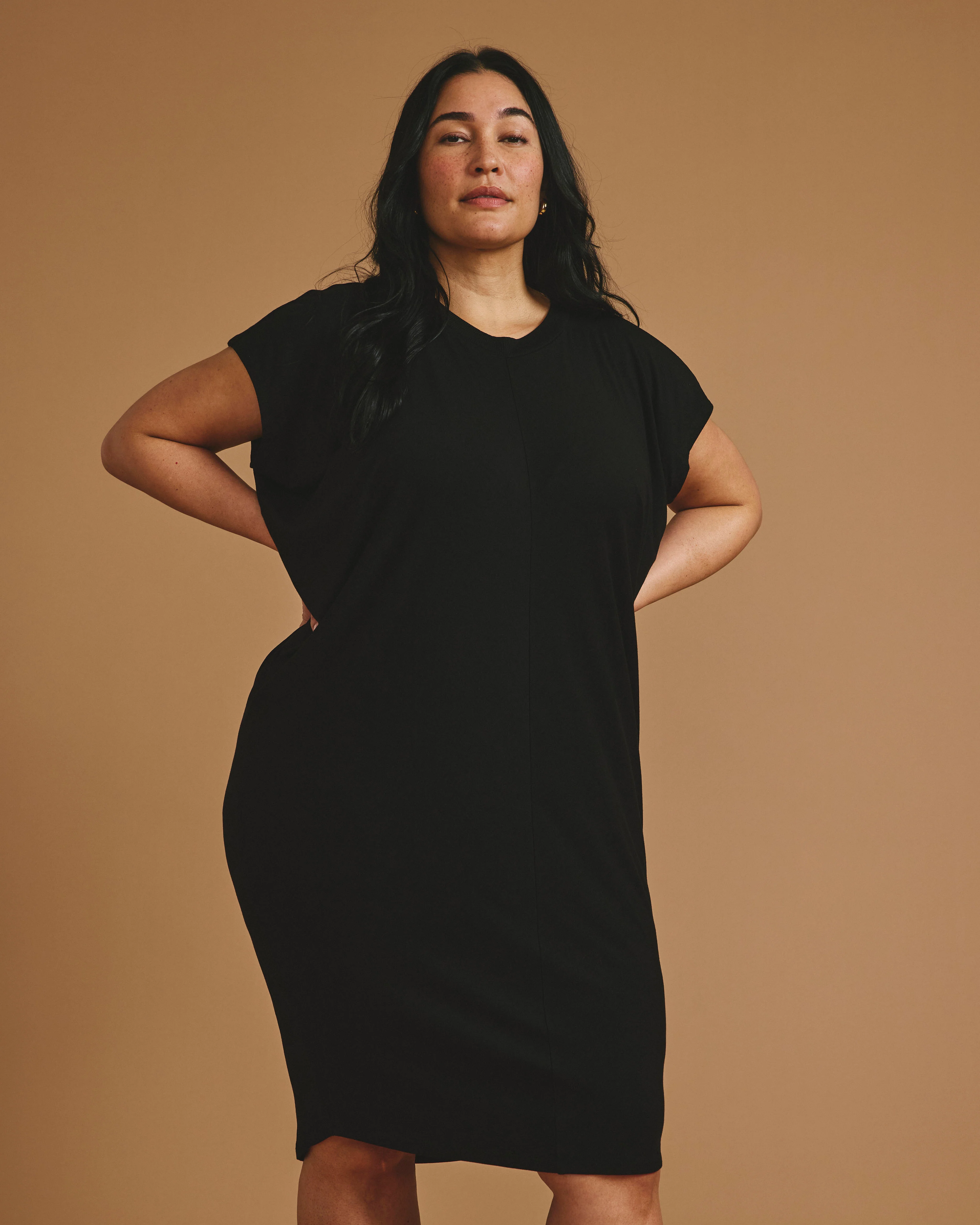 Carrea Relaxed Liquid Jersey Dress - Black - Image 3