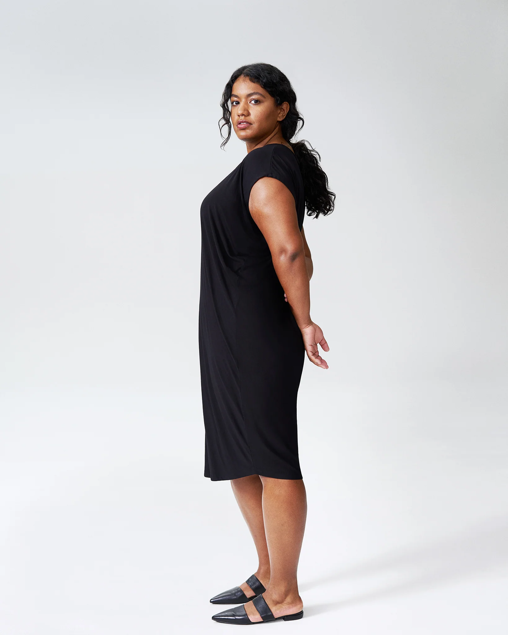 Carrea Relaxed Liquid Jersey Dress - Black - Image 6