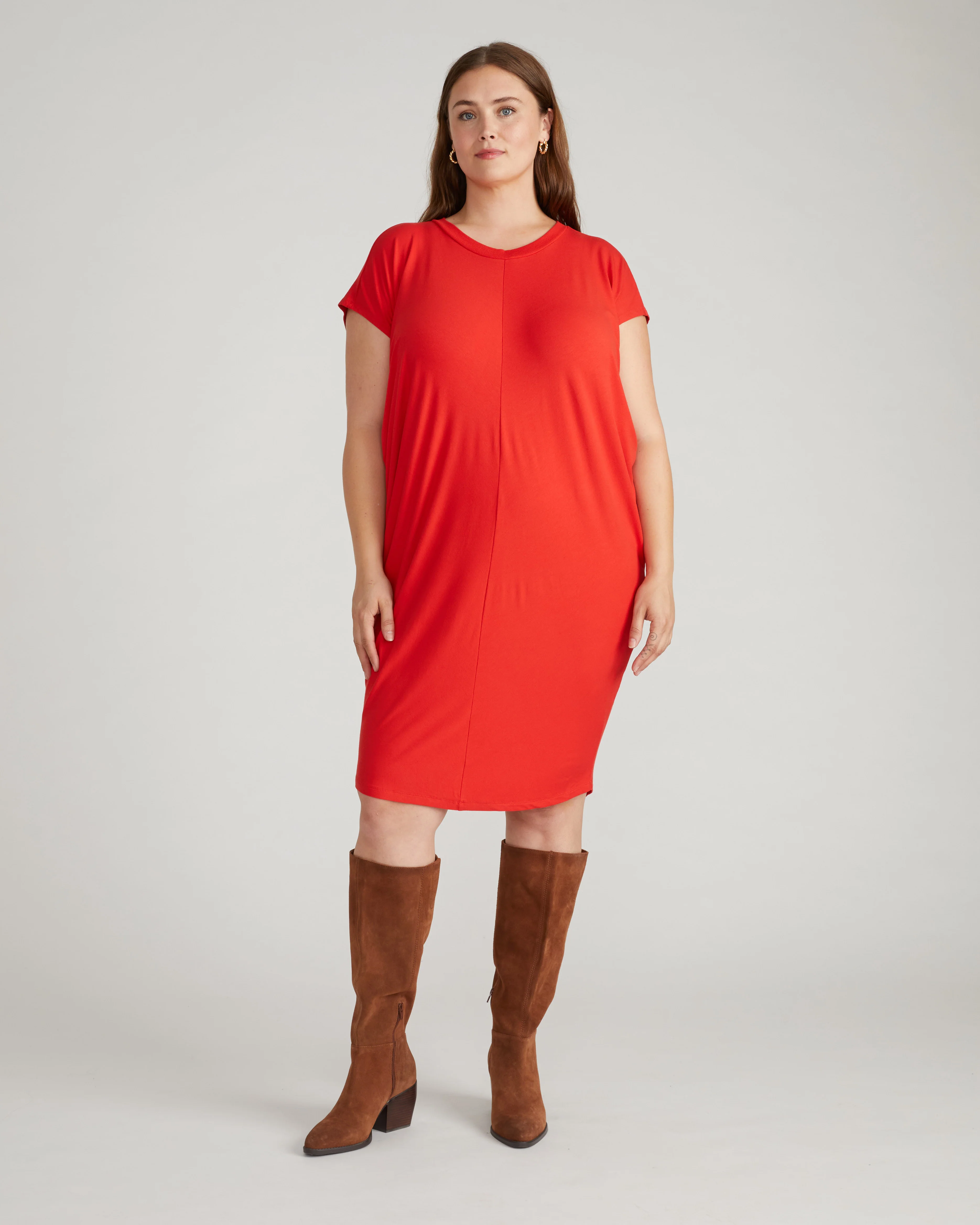 Carrea Relaxed Liquid Jersey Dress - Lipstick - Image 2