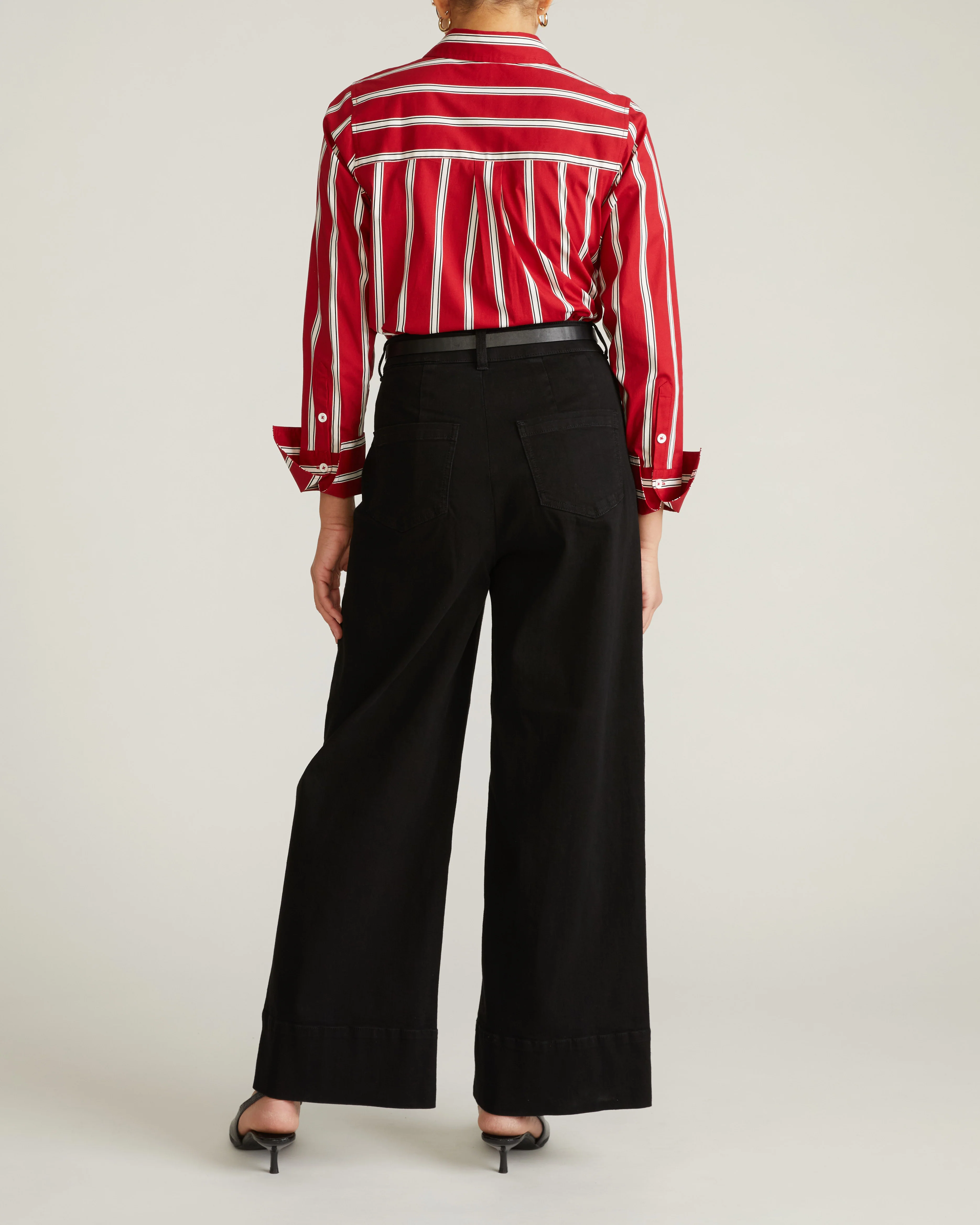 Carrie High Rise Wide Leg Jeans - Jet Black - Image 8
