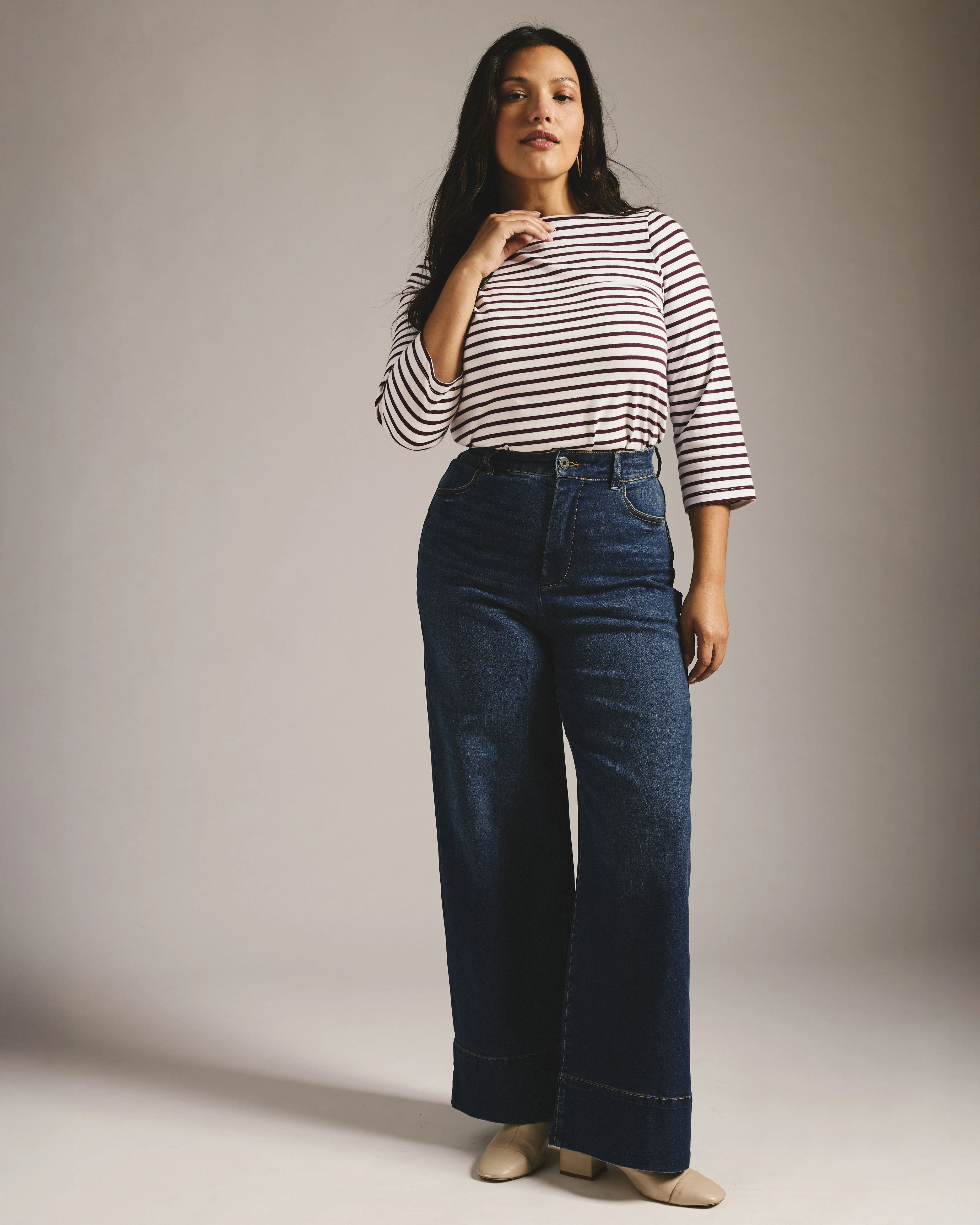 Carrie High Rise Wide Leg Jeans - Naval Blue Wash - Image 2