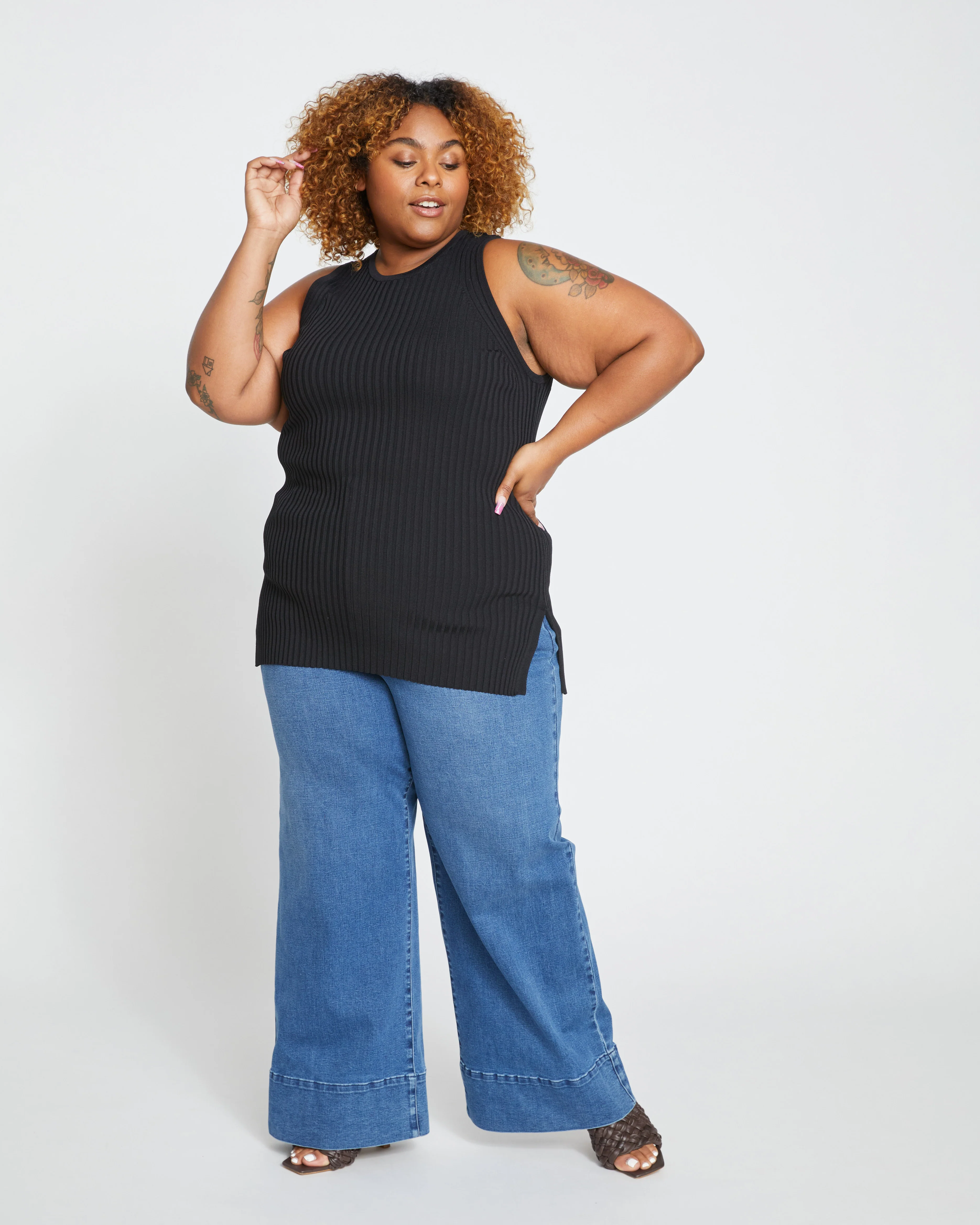 Carrie High Rise Wide Leg Jeans - True Blue - Image 16