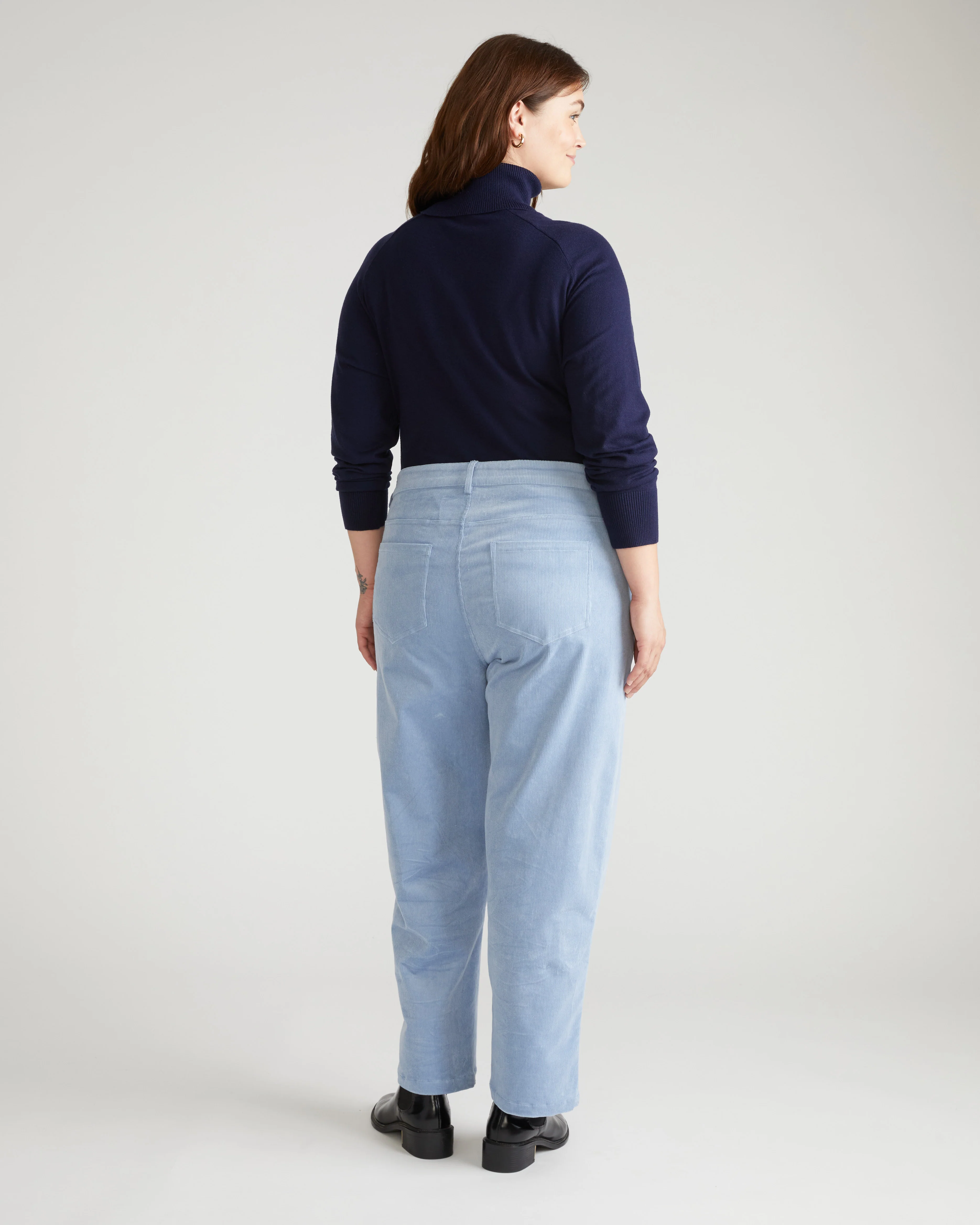 Cassidy High Rise Straight Corduroy Pants - Washed Rain - Image 4