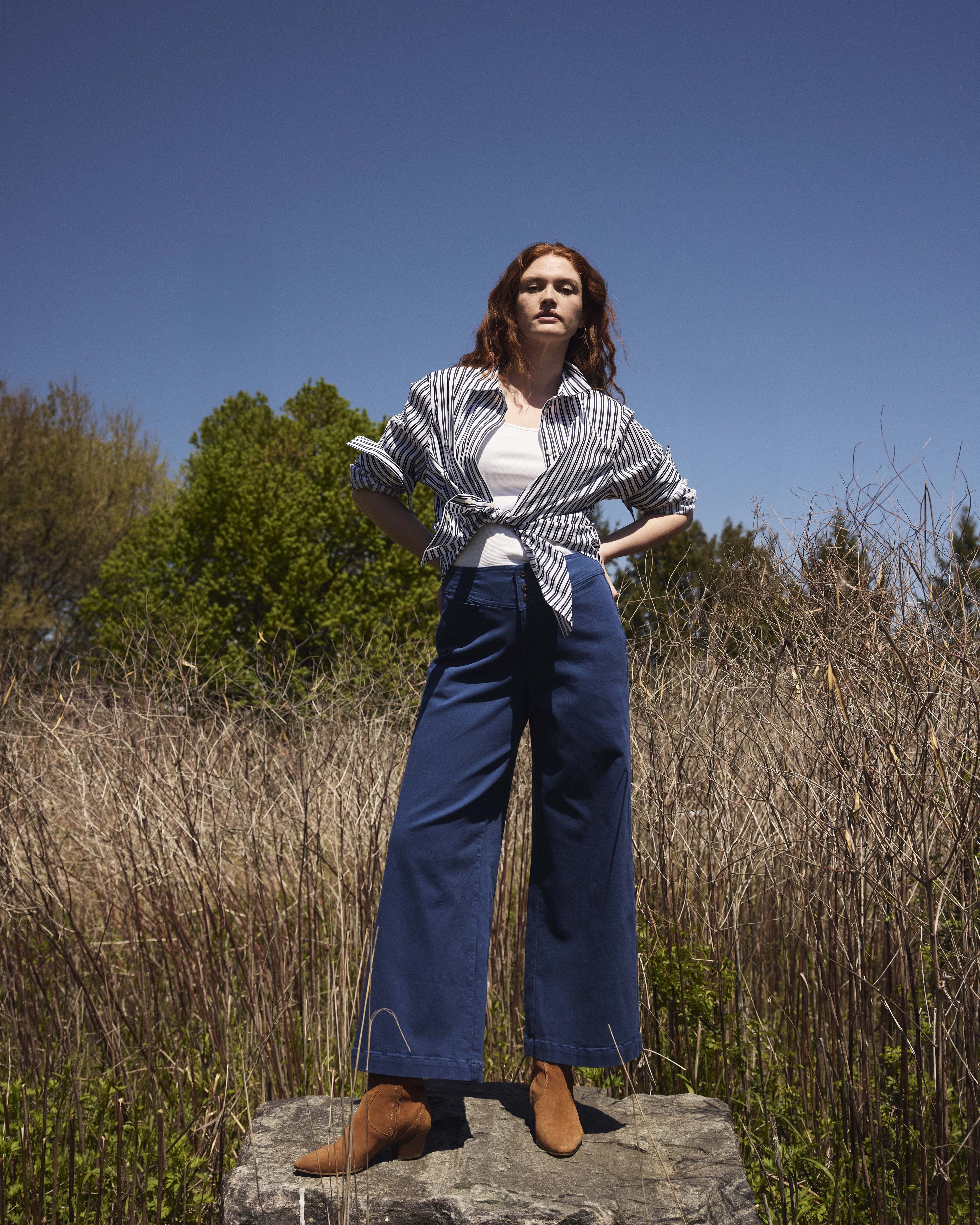 Charlie High Rise Sailor Jeans - French Blue - Image 2