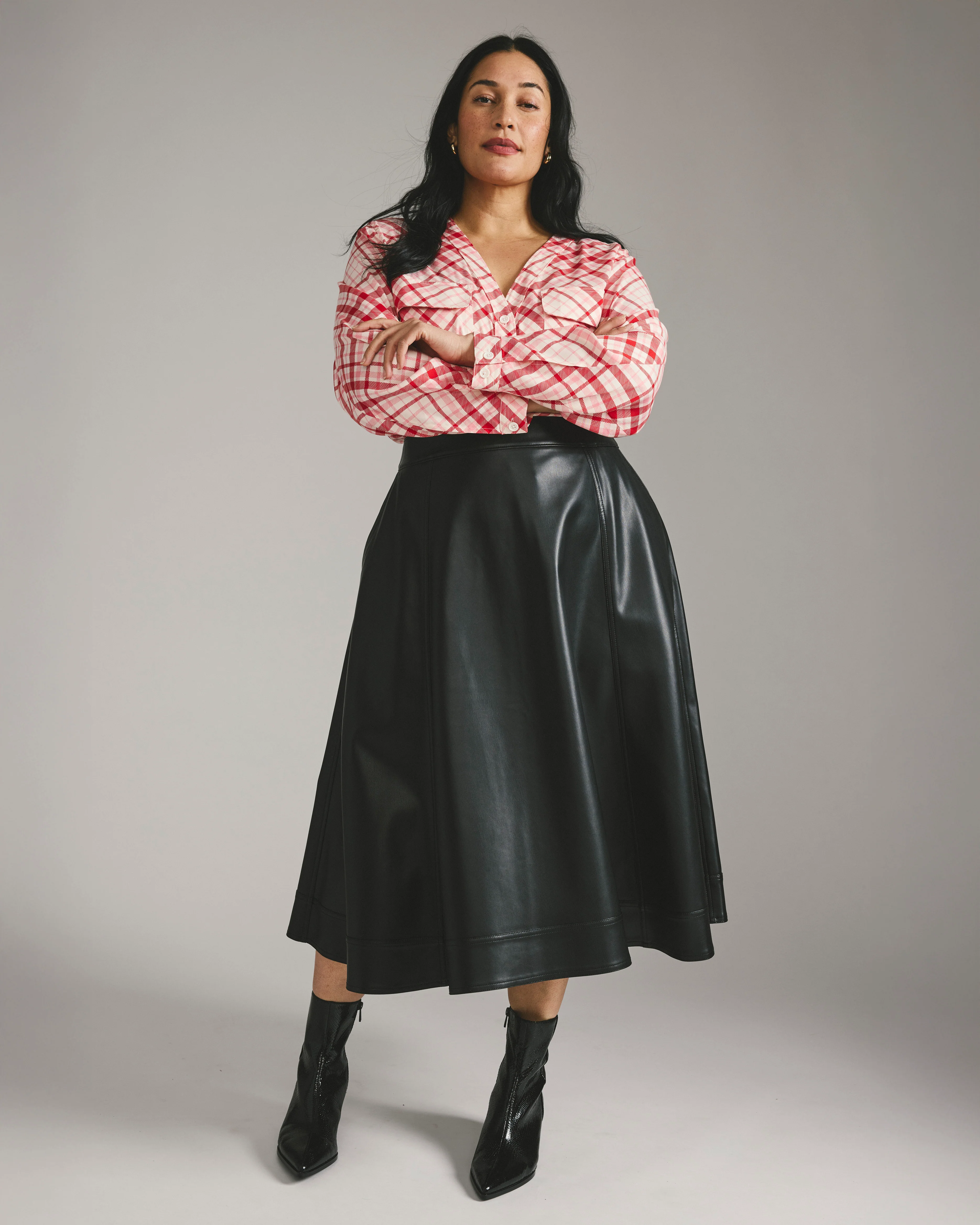 Charlotte Faux Leather Skirt - Black - Image 4