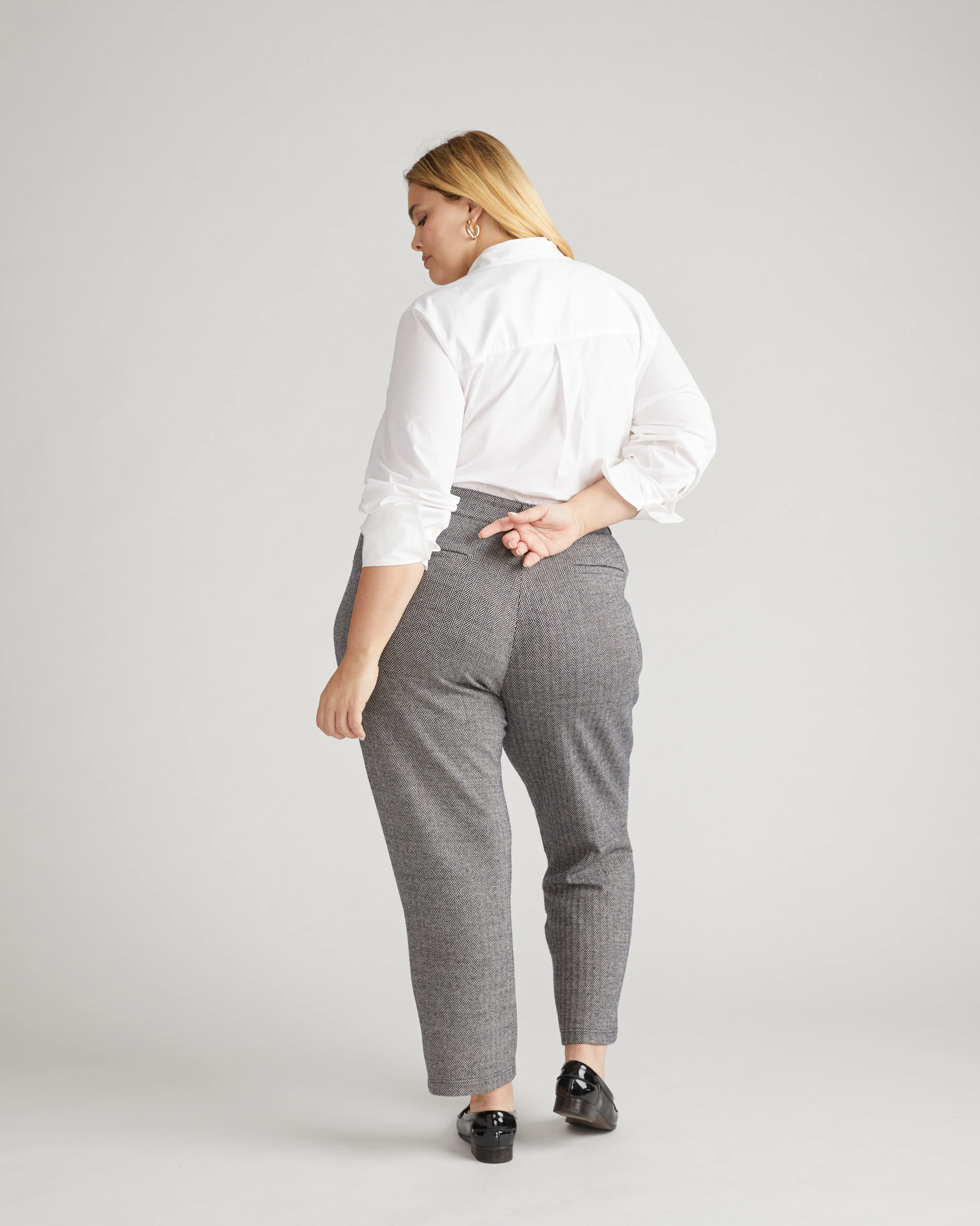 Cigarette Ponte Pants - Herringbone Tweed - Image 2